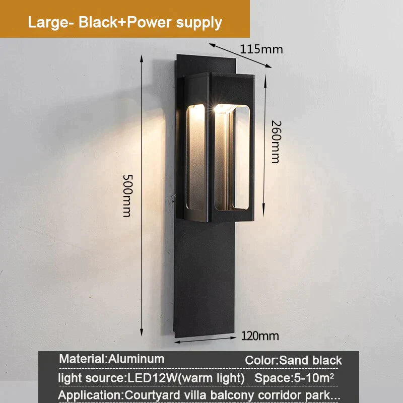 Charlotte's IP67 Waterproof Outdoor LED Wall Light with Motion Sensor - Stylish Garden and Porch Sconce