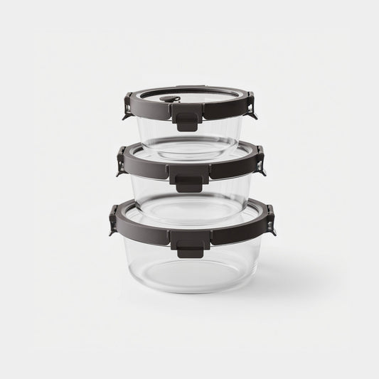 Round Glass Container Set