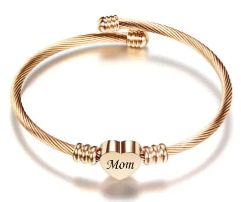 Braided "Mom" Bracelet