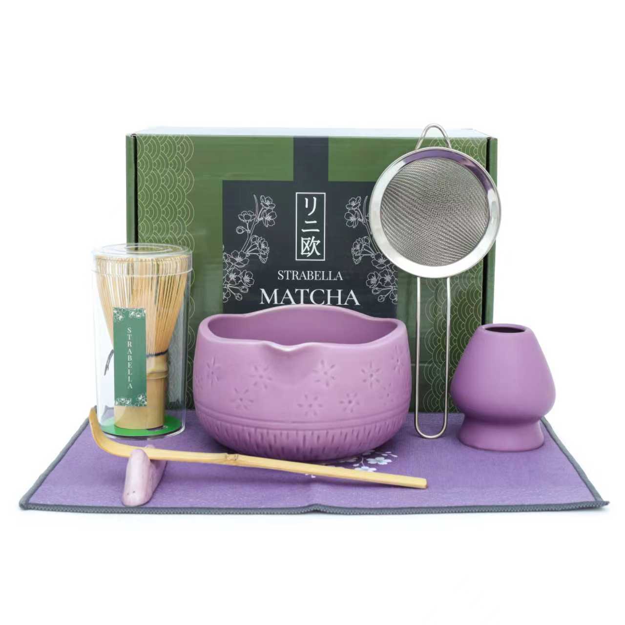 Matcha Whisk Set — Bamboo Chasen + Ceramic Chawan Gift Set