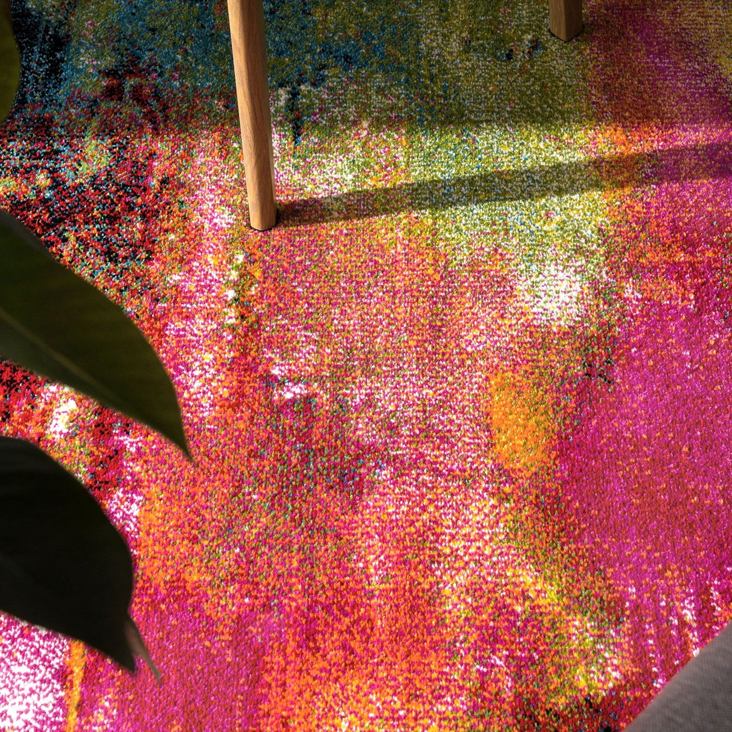 Colorful Area Rug Canvas Artful Design - Multicolor