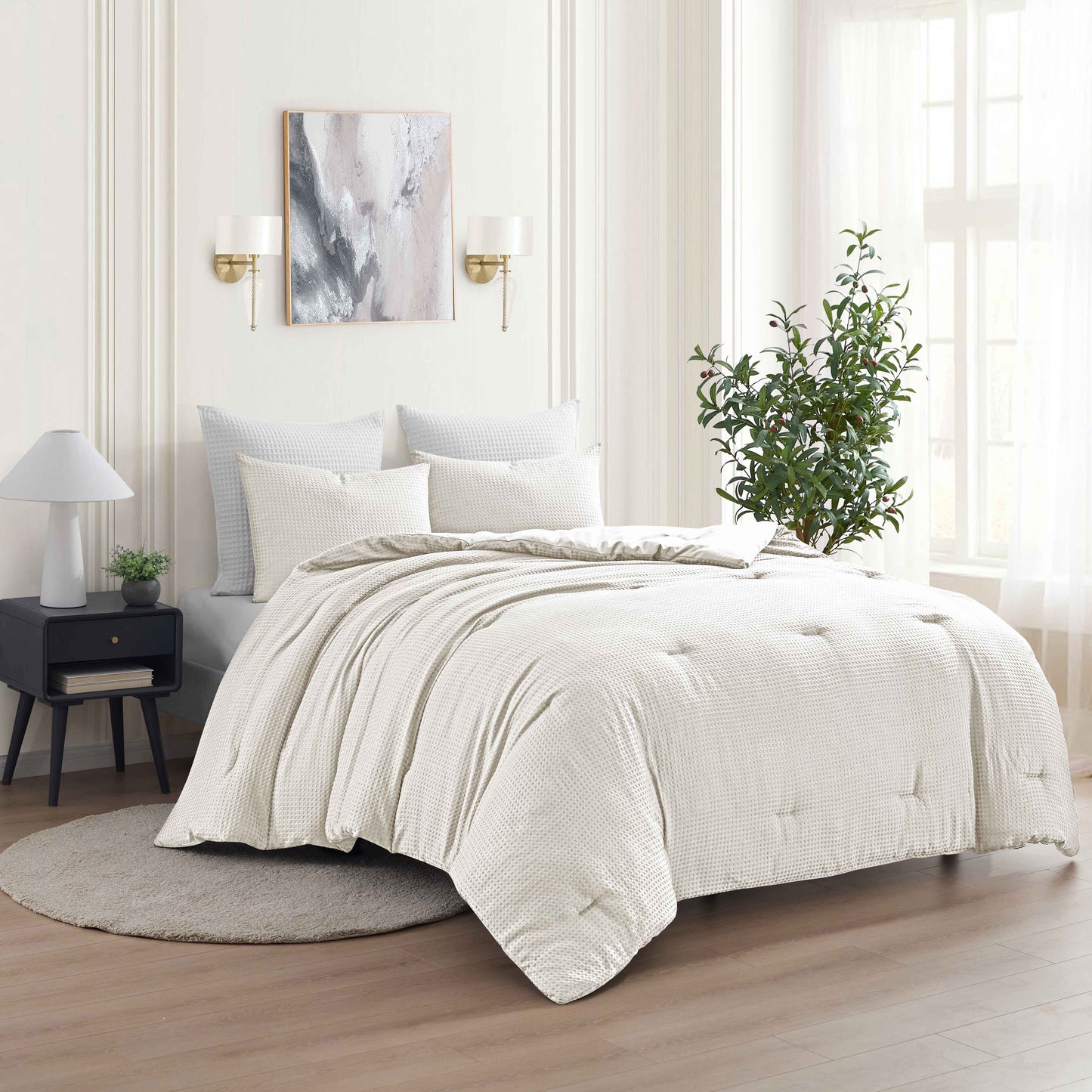 Kathy Ireland 3-Piece Waffle Down Alternative Comforter Set