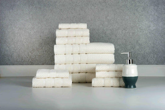 Bibb Home 12 Piece Egyptian Cotton Towel Set.