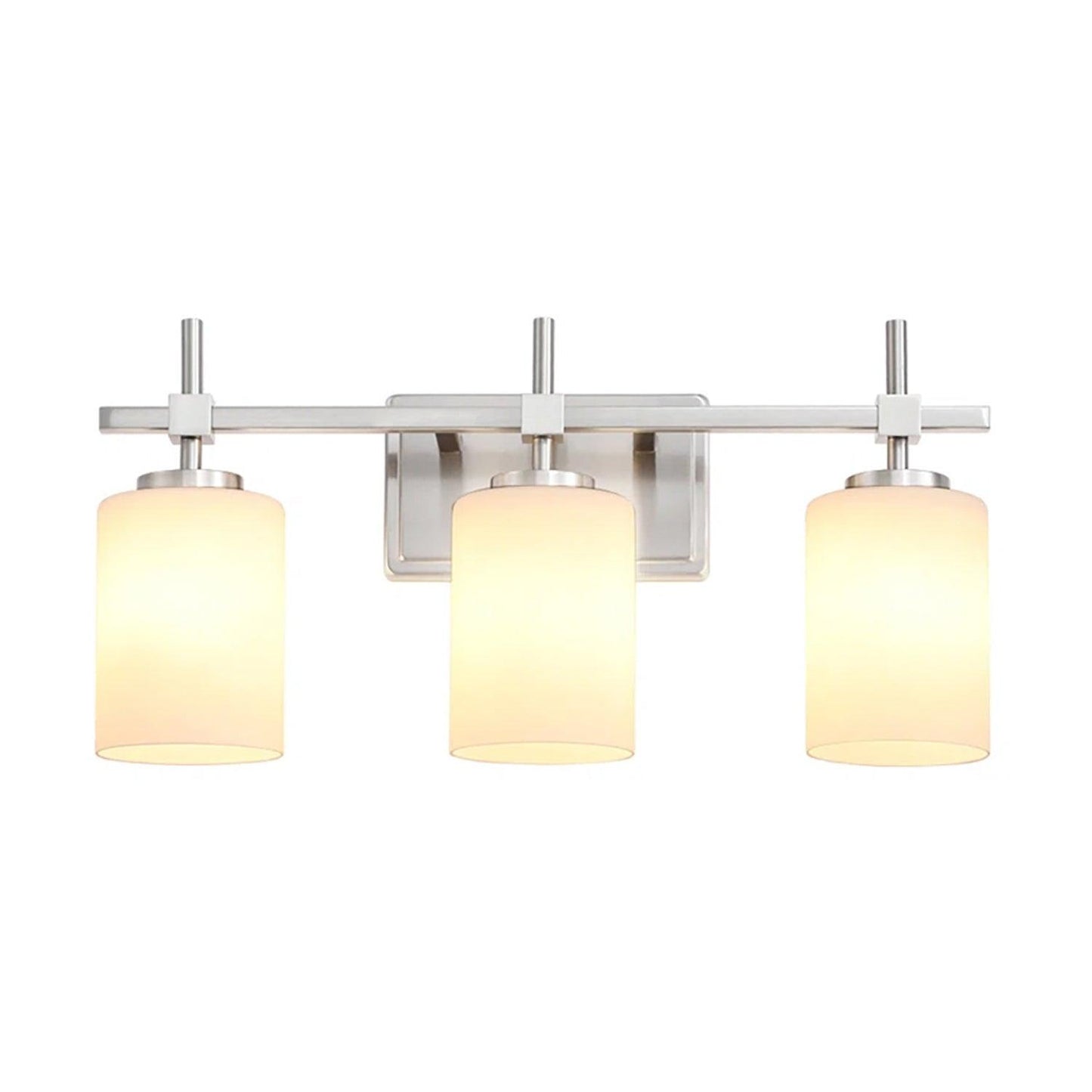 Jasper Gold Modern Frosted Glass 3-Light Bathroom Vanity Light