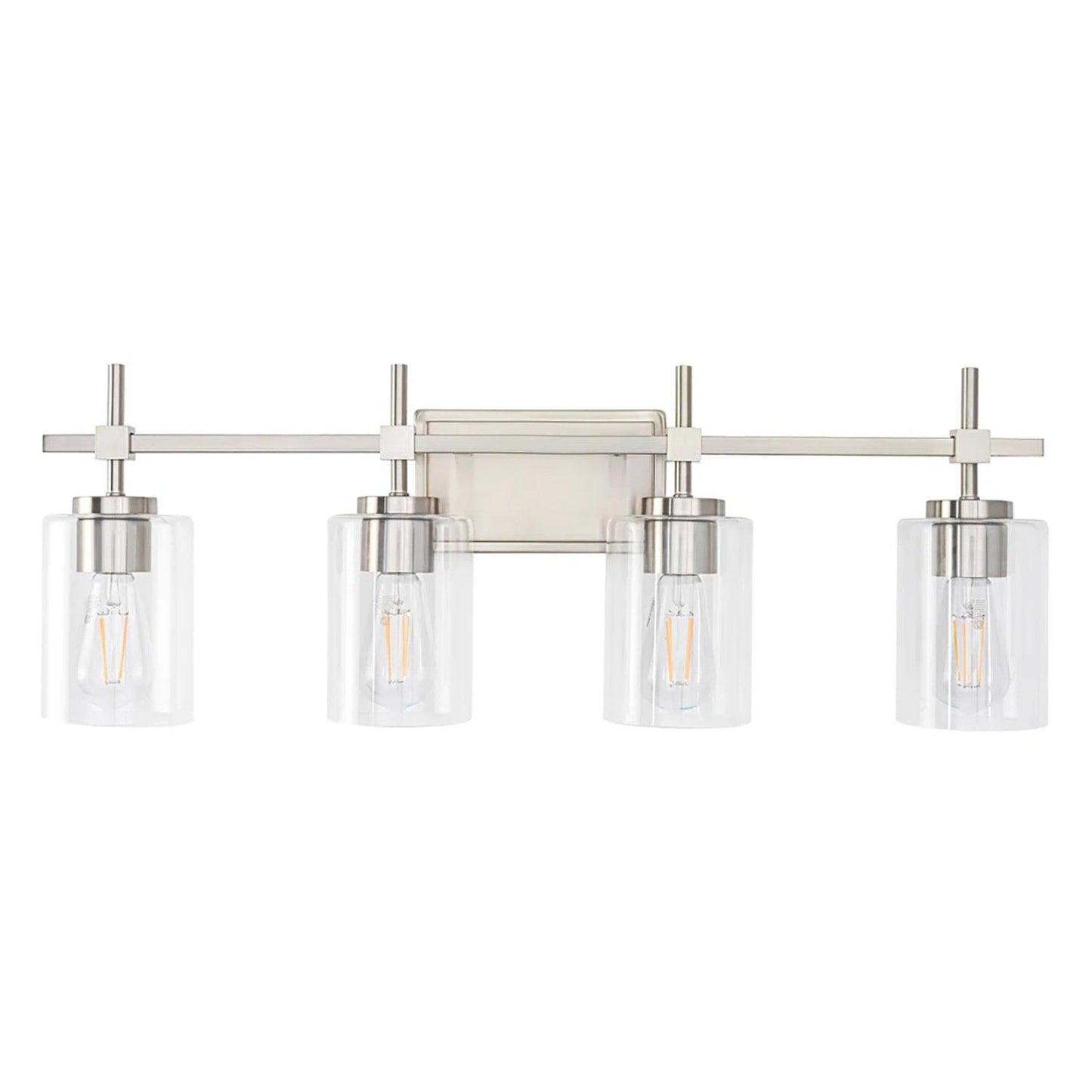 Jasper Modern 4-Light Clear Glass Bathroom Lights Linear Vanity Light