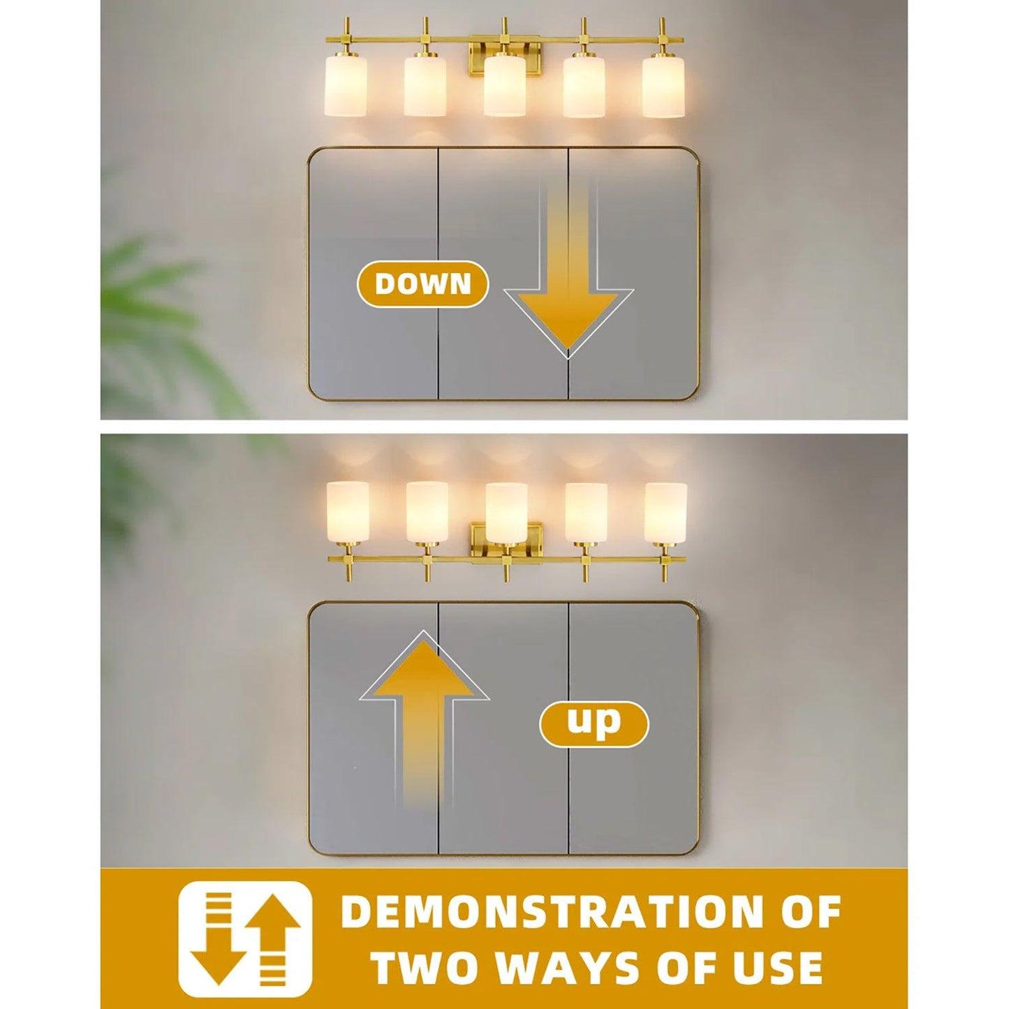Jasper Modern Frosted Glass 5-Light Bathroom Linear Vanity Light