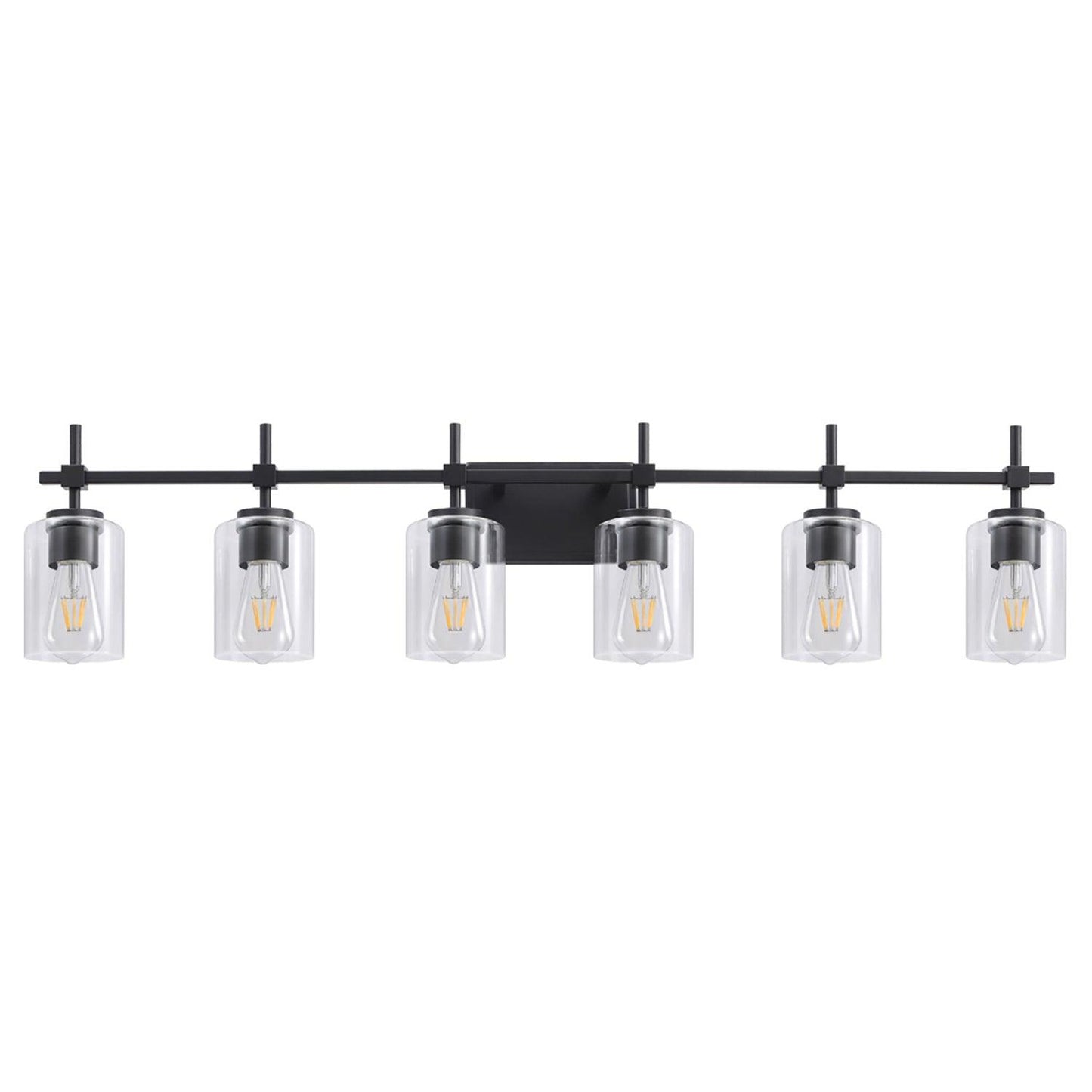 Jasper Modern Clear Glass 6-Light Bathroom Vanity Light