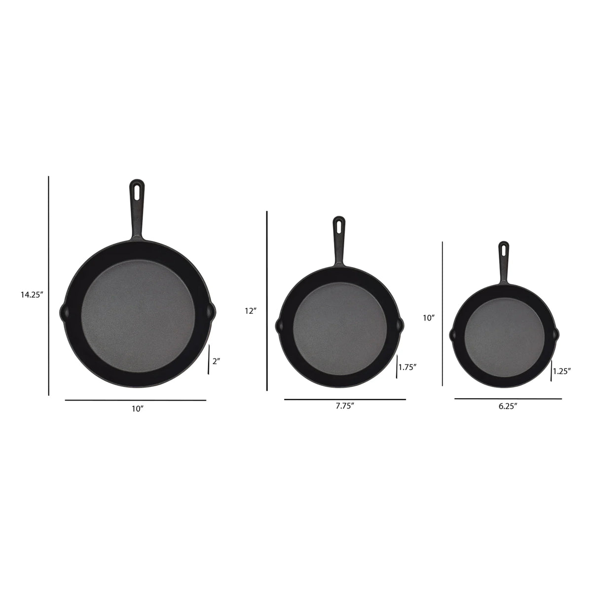 Jim Beam Cast Iron 3 Piece Skillet Set