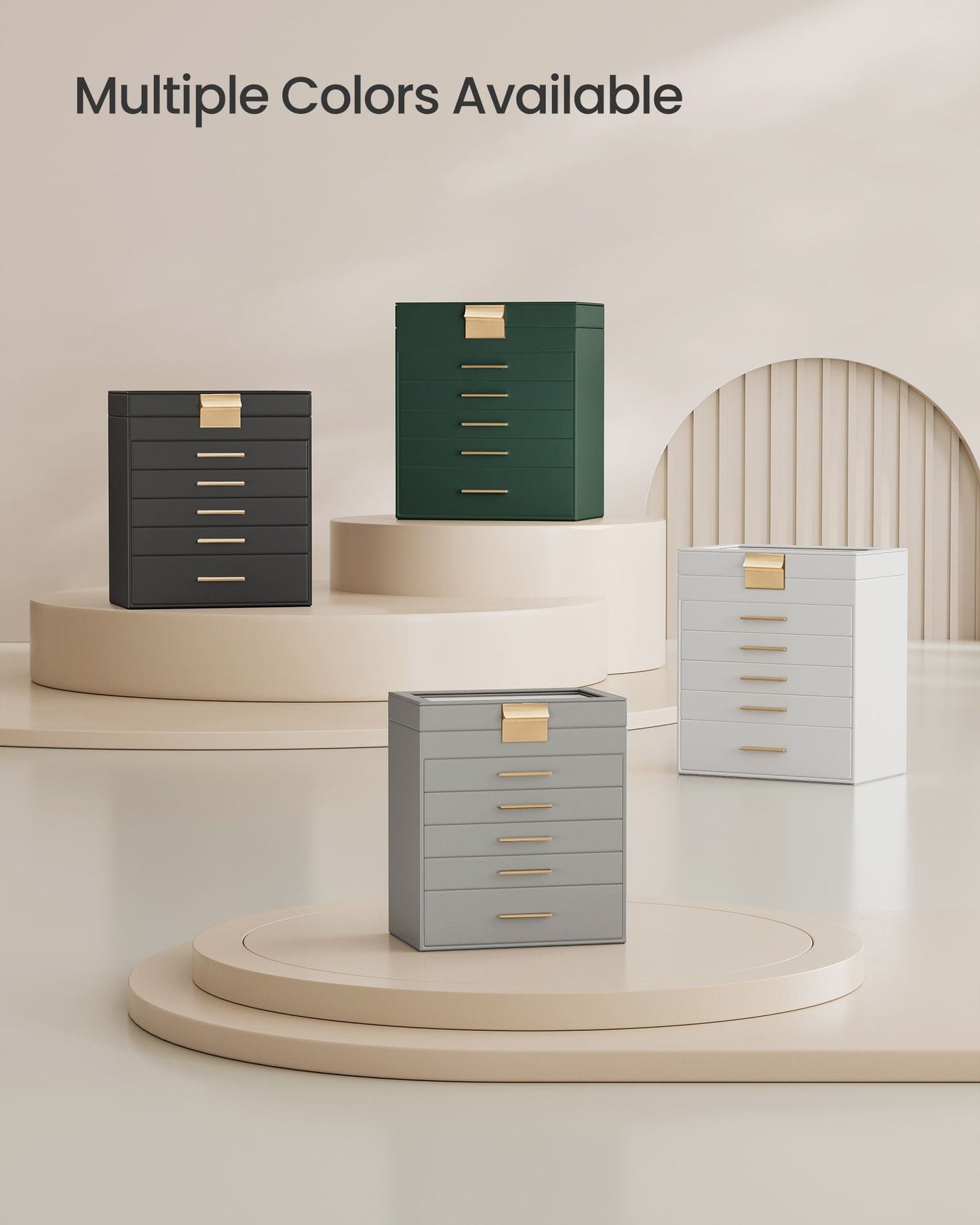 6-Layer Jewelry Box with Glass Lid for Big Jewelry