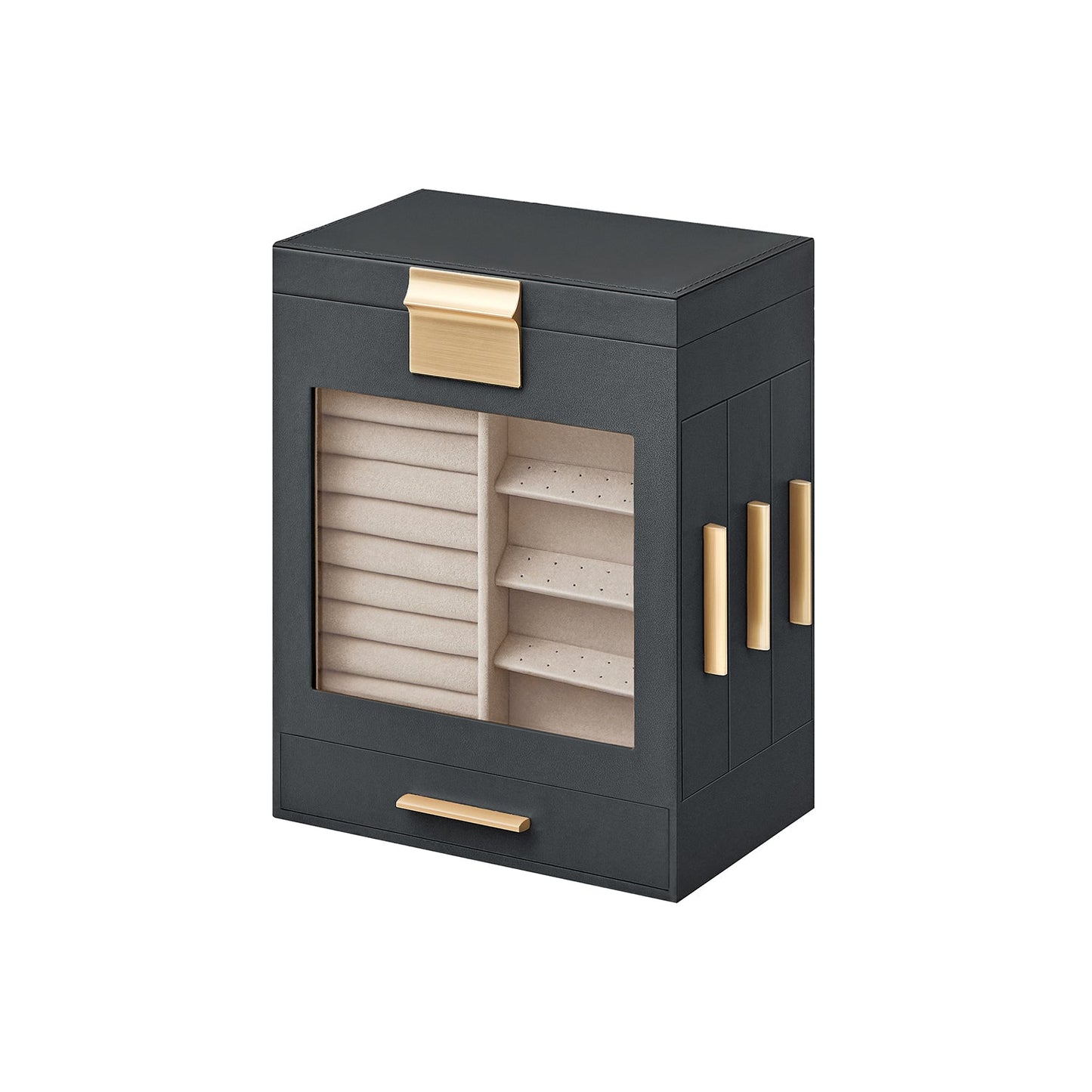 5-Layer Jewelry Organizer with 3 Side Drawers