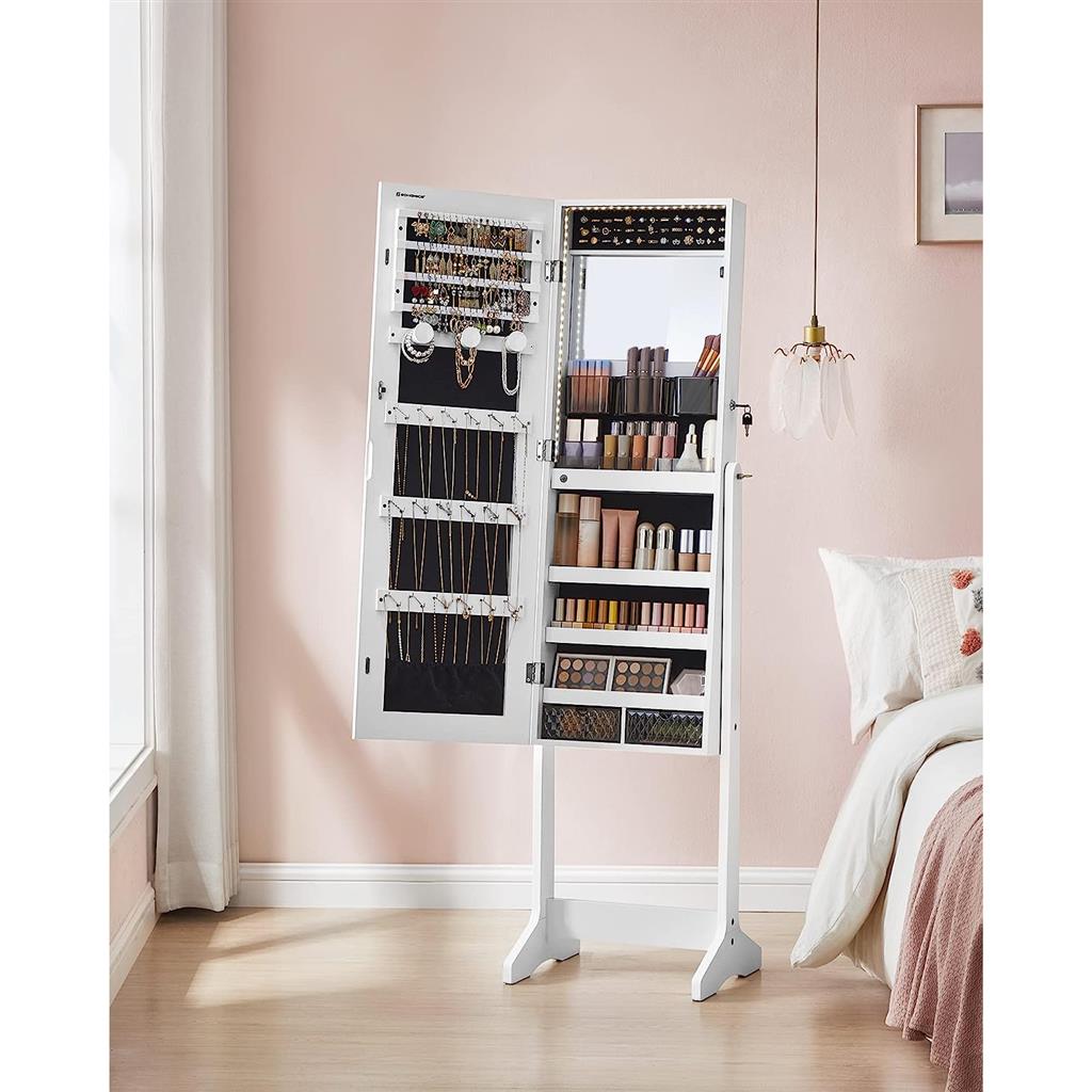 Mirror Jewelry Cabinet with LED Lights