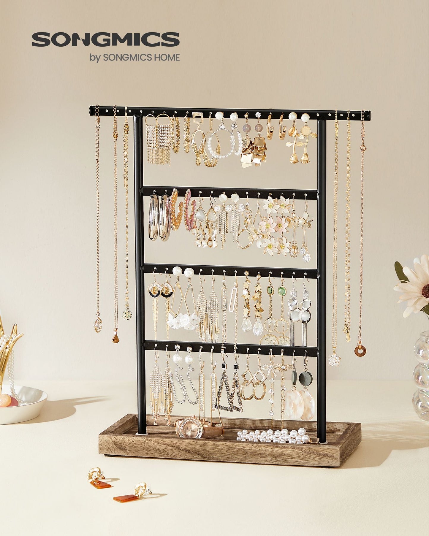 4-Tier Jewelry Holder Organizer