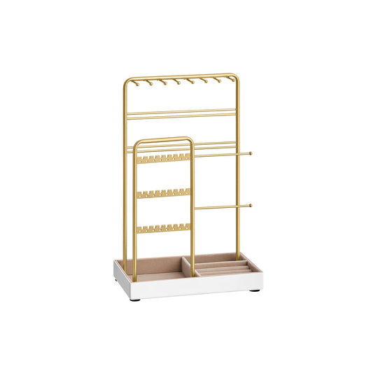 Jewelry Holder with Metal Frame and Velvet Tray