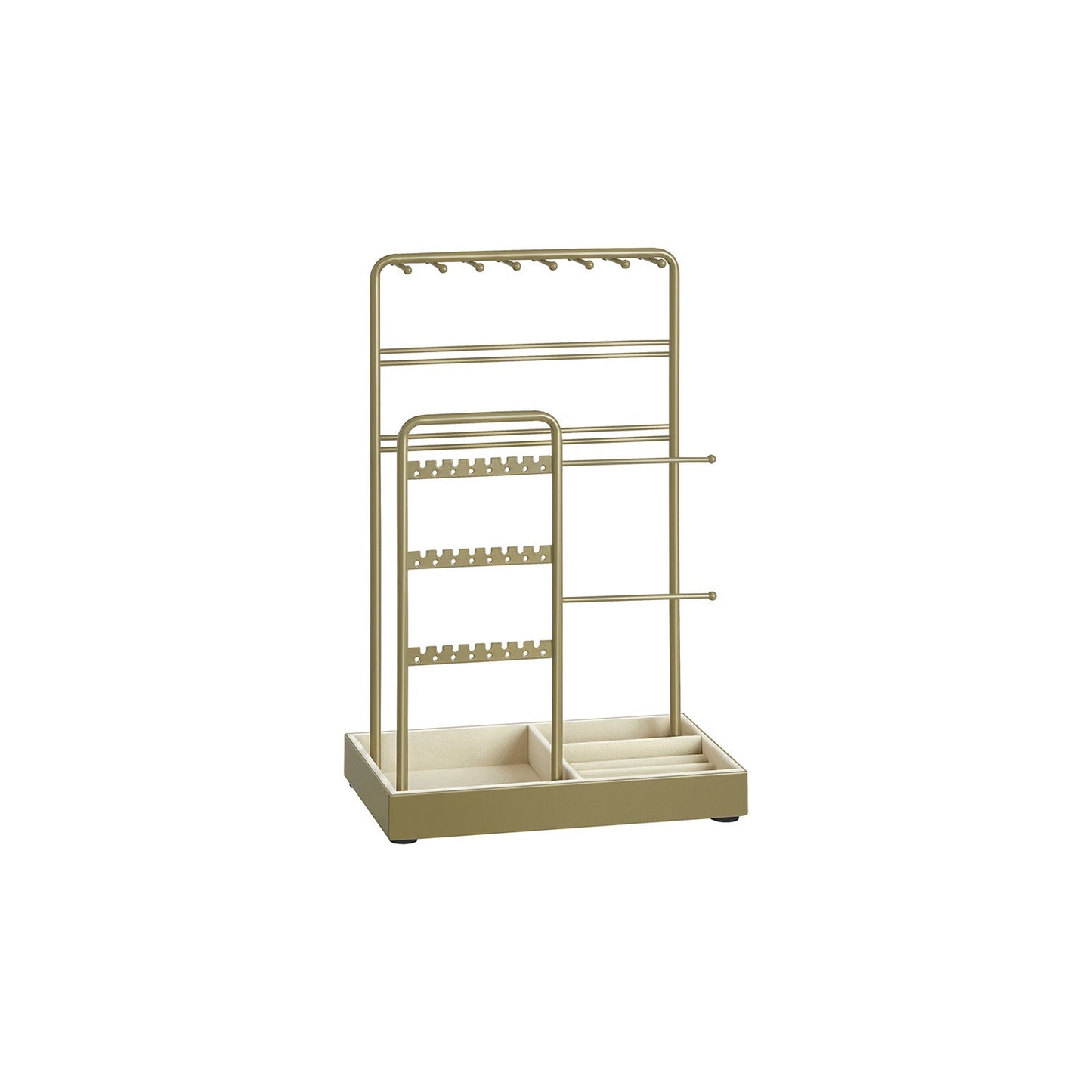 Jewelry Holder with Metal Frame and Velvet Tray