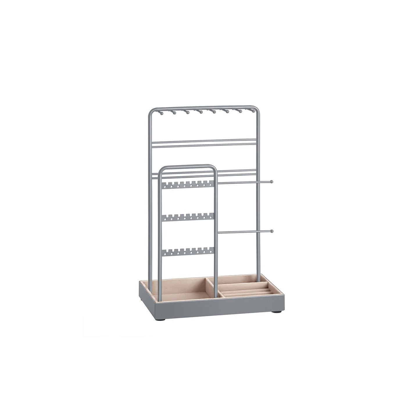 Jewelry Holder with Metal Frame and Velvet Tray