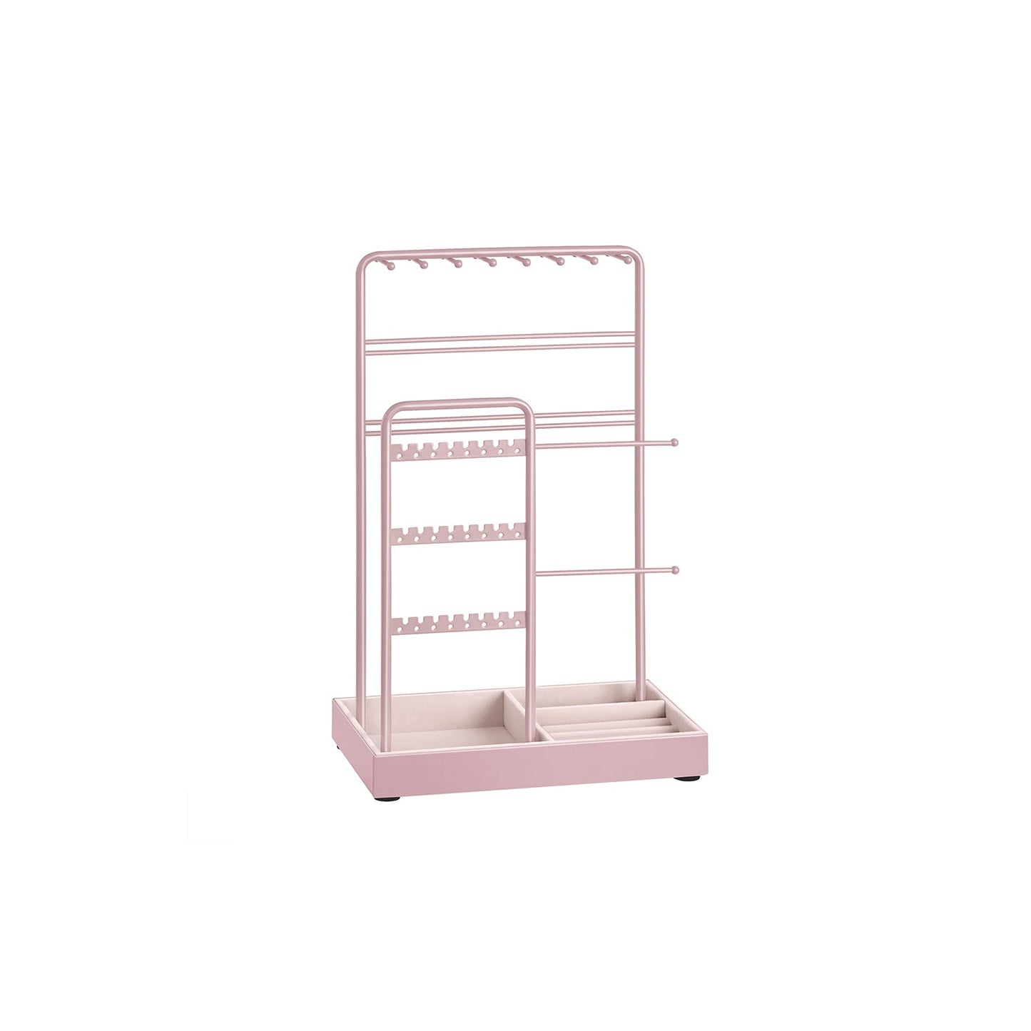 Jewelry Holder with Metal Frame and Velvet Tray