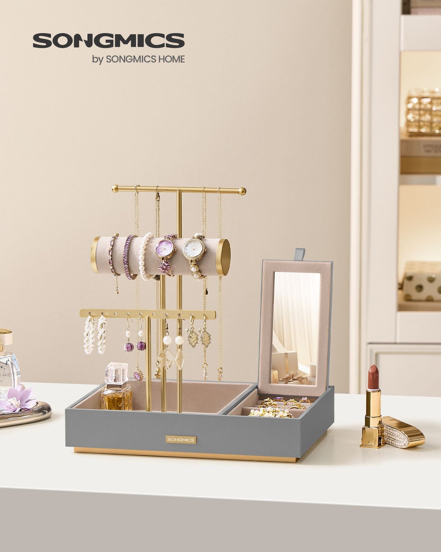 Jewelry Holder with Necklace Earring Bracelet Holder