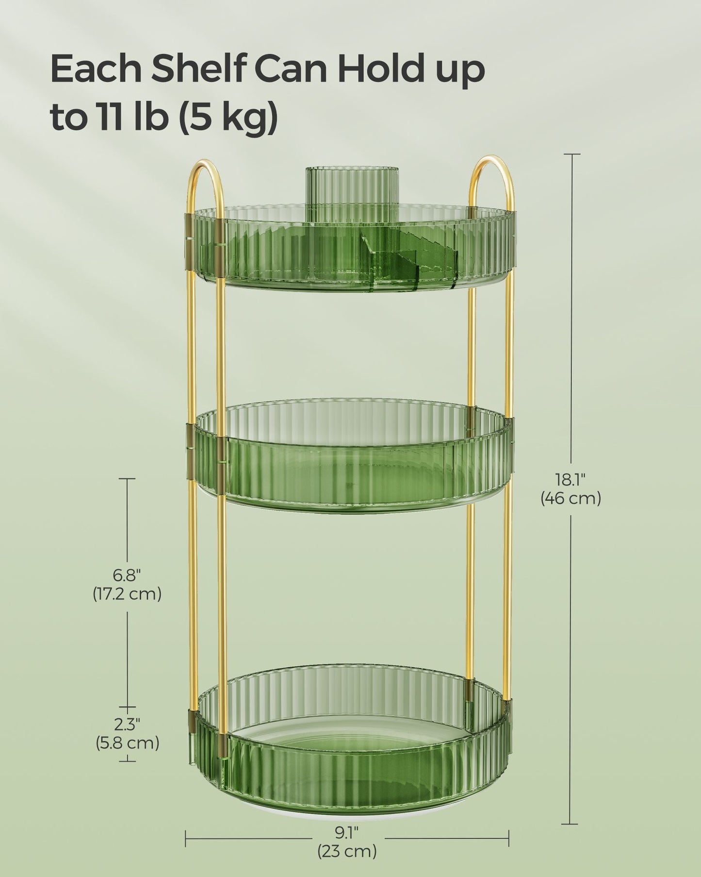 3-Tier Round Rotating Skincare Organizer Countertop