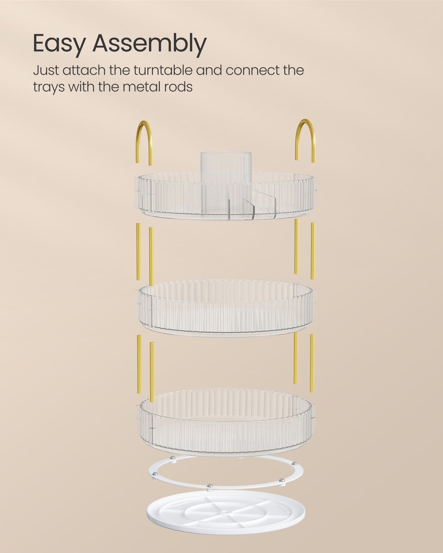 3-Tier Round Rotating Skincare Organizer Countertop