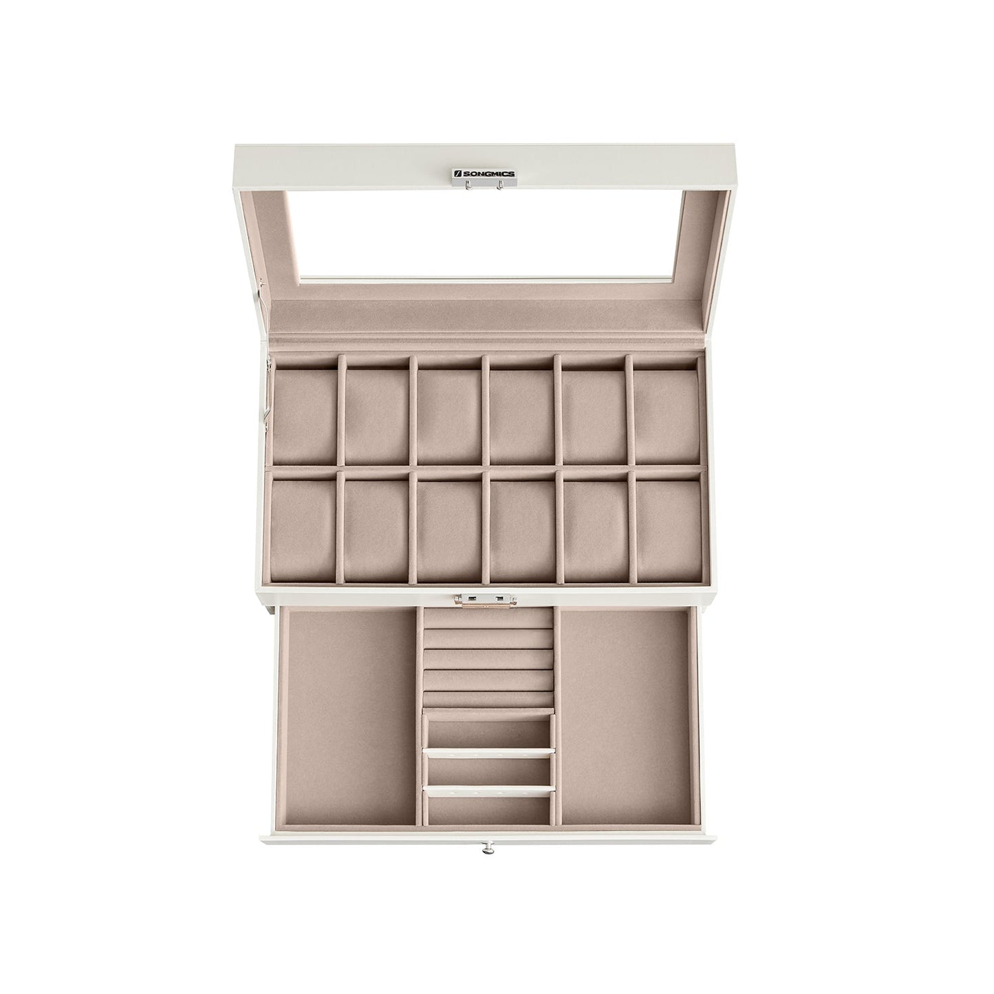 12-Slot Watch Box with Glass Lid