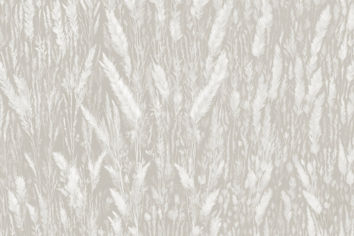Japandi Soft Neutral Grass Wallpaper Mural