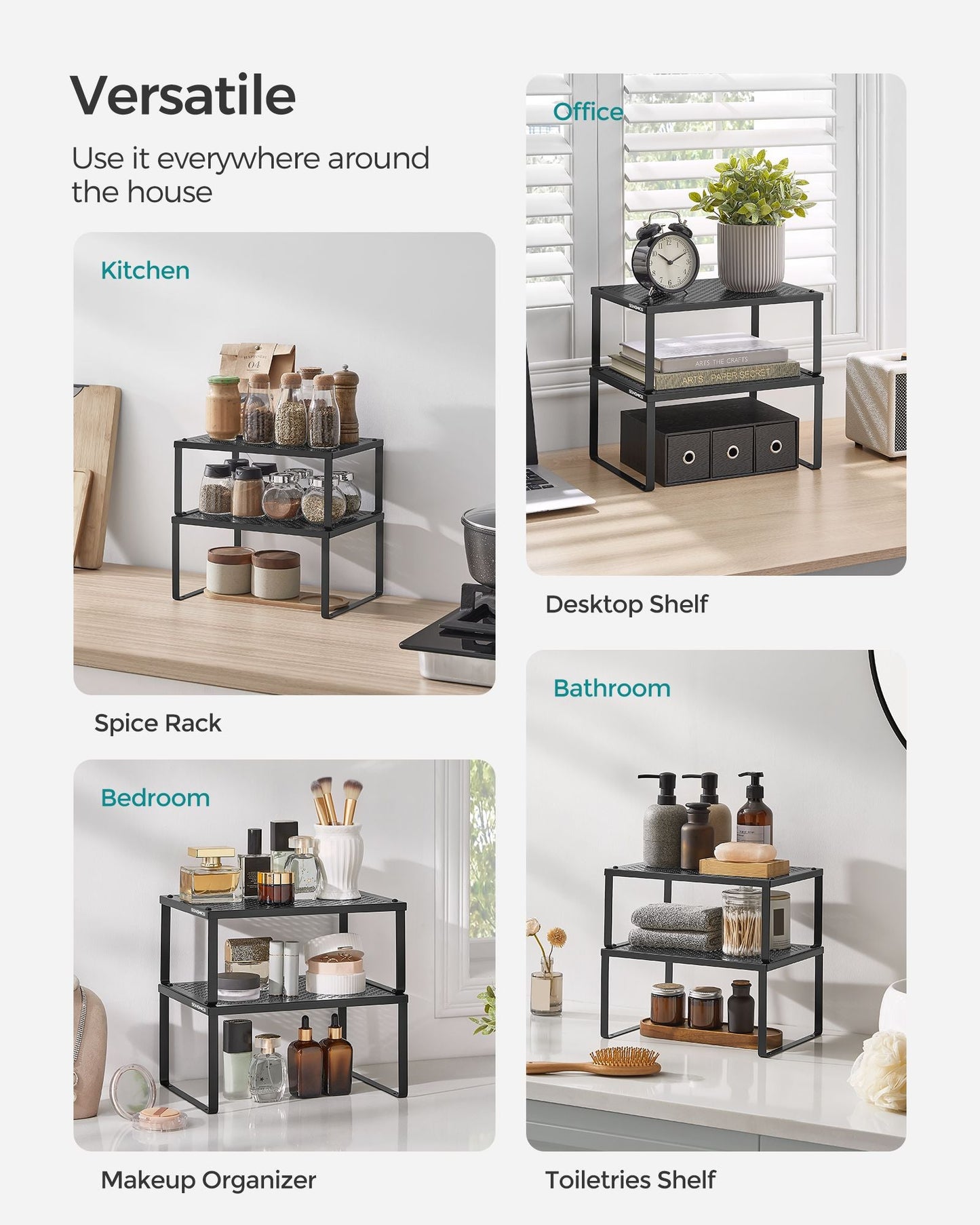 Set of 2 Stackable and Expandable Spice Racks