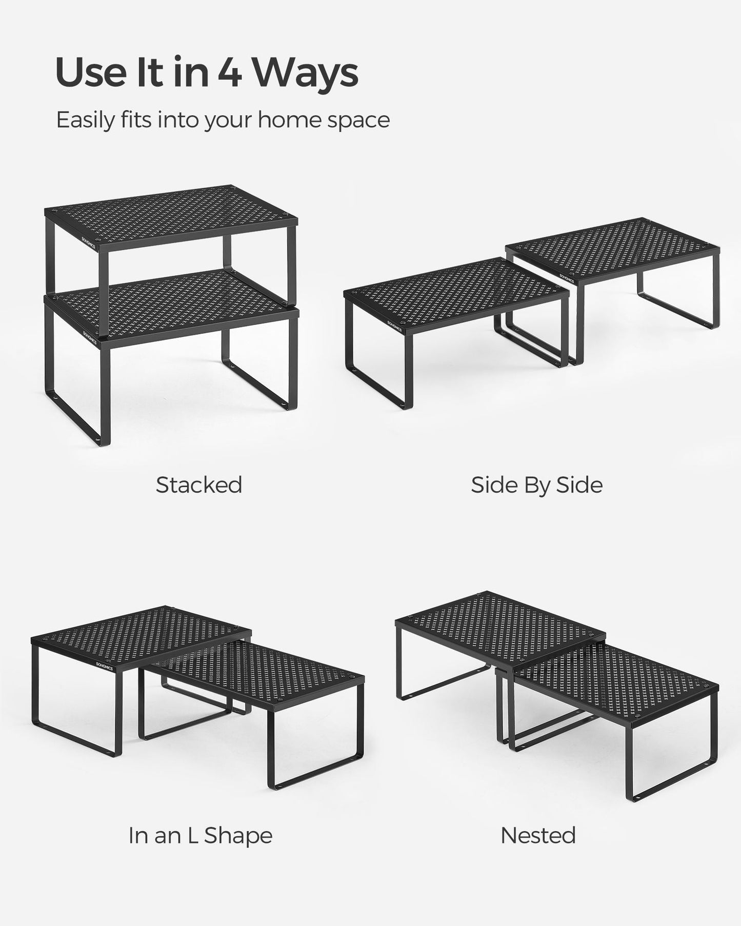 Set of 2 Stackable and Expandable Spice Racks