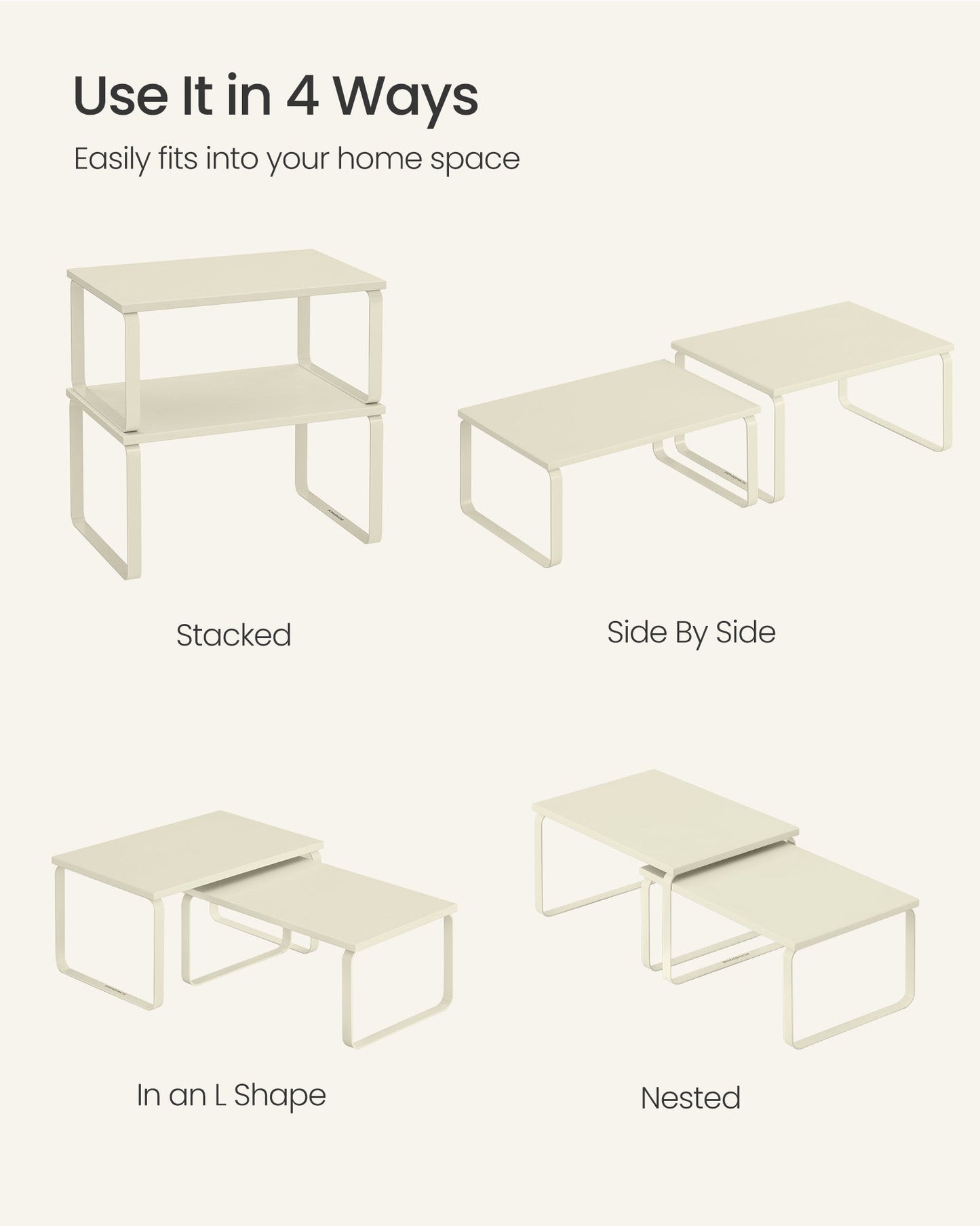 Cabinet Organizer Shelf, Set of 2