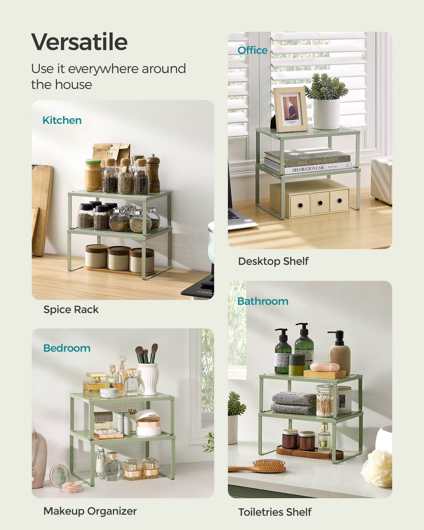 Set of 4 Metal Spice Rack