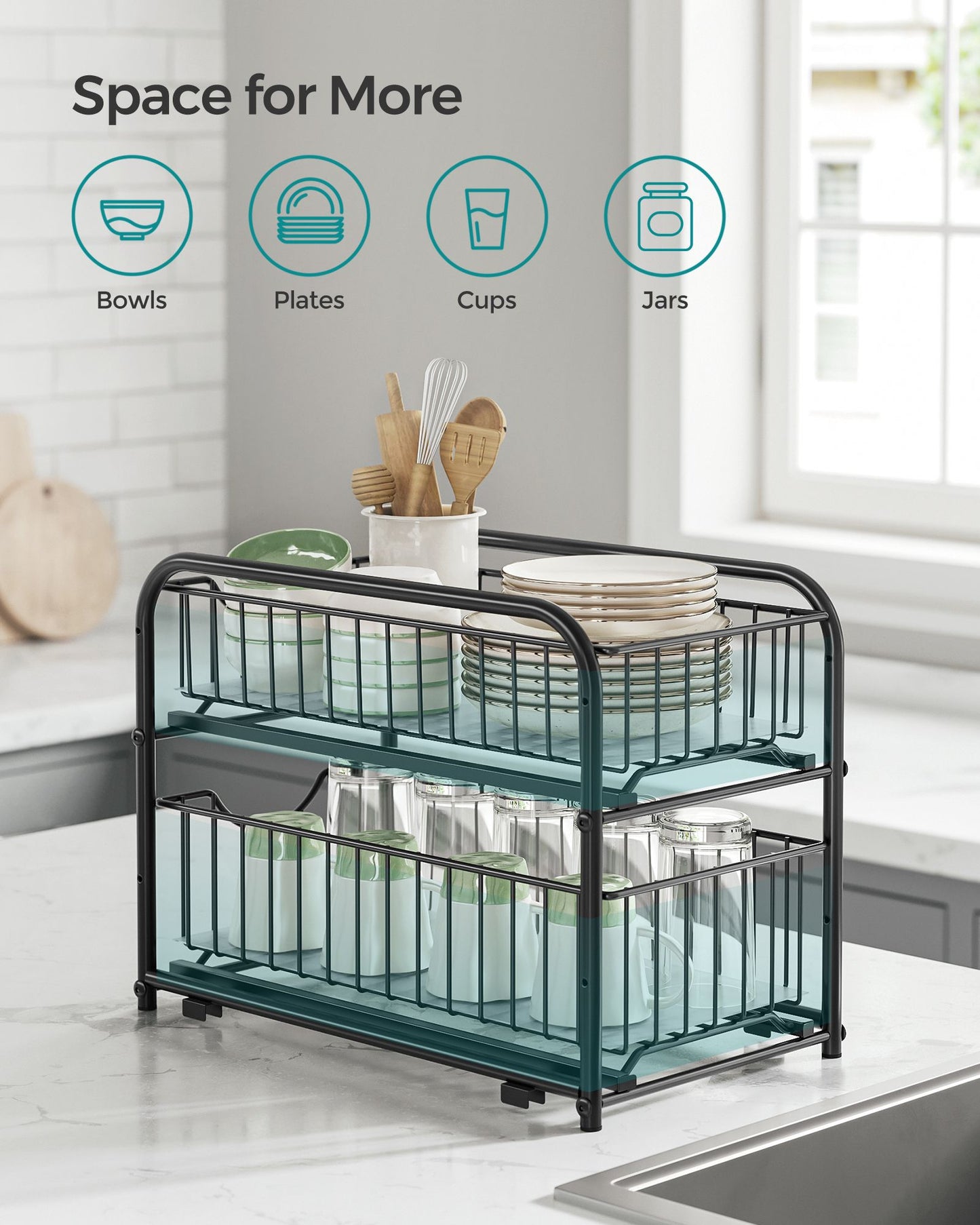 2-Tier Pull-Out Cabinet Organizer