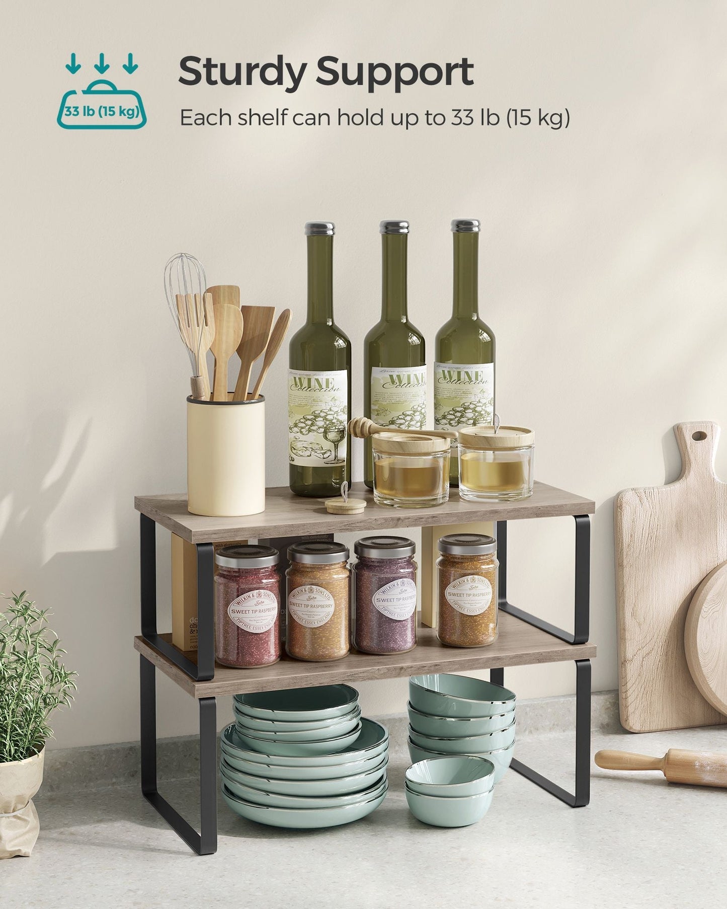 Set of 4 Kitchen Counter Shelves
