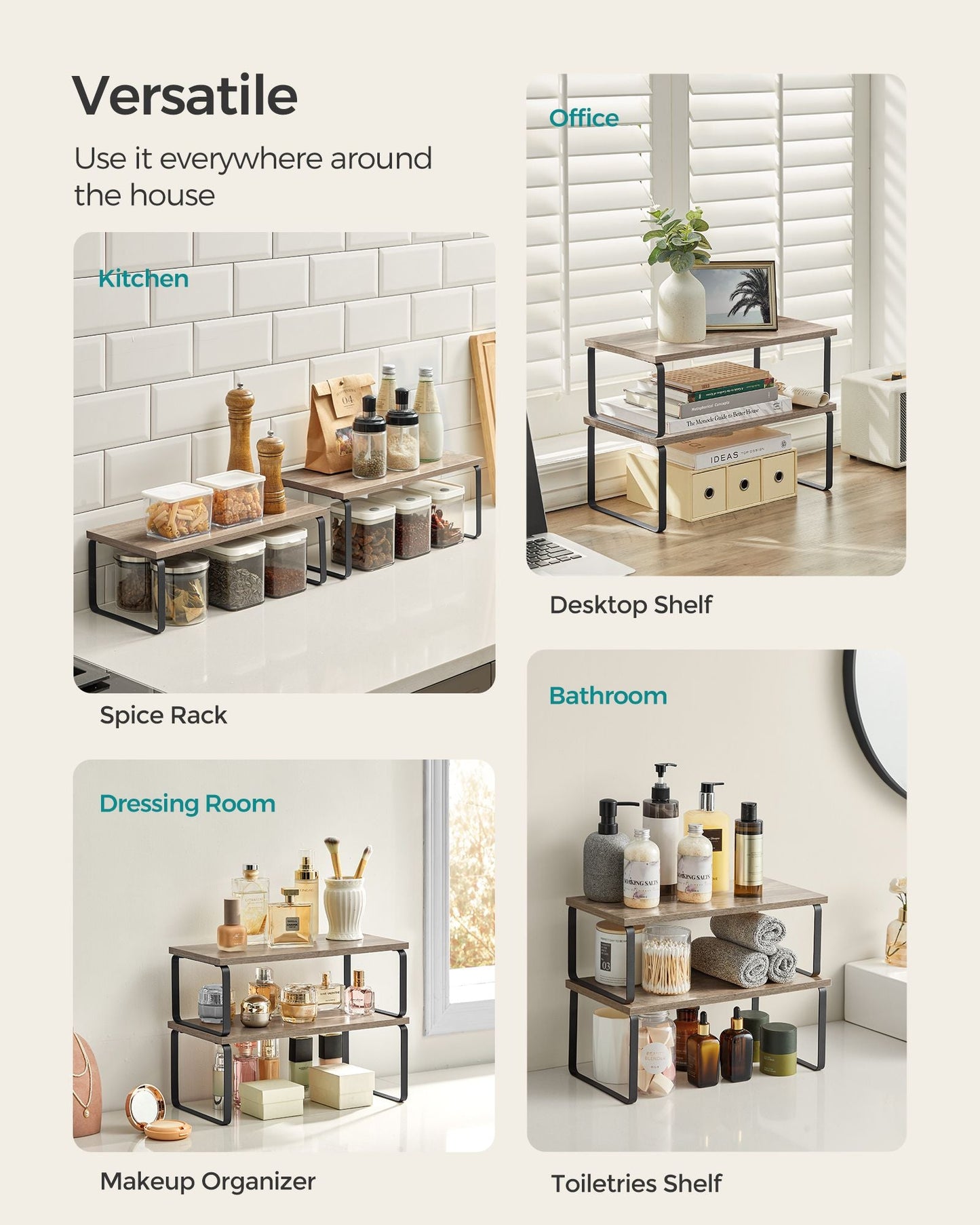 Set of 4 Kitchen Counter Shelves