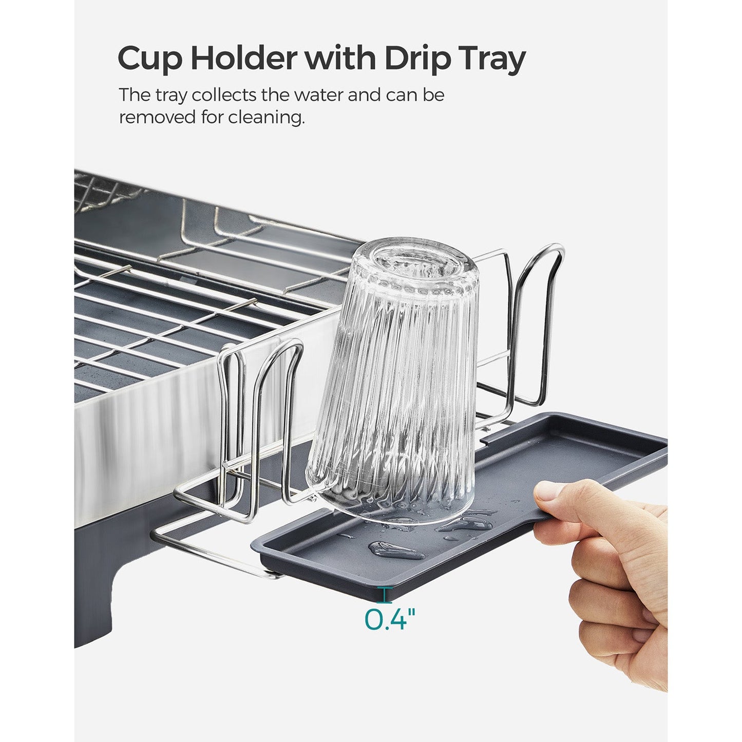 Premium Stainless Steel Dish Rack with Rotatable Spout