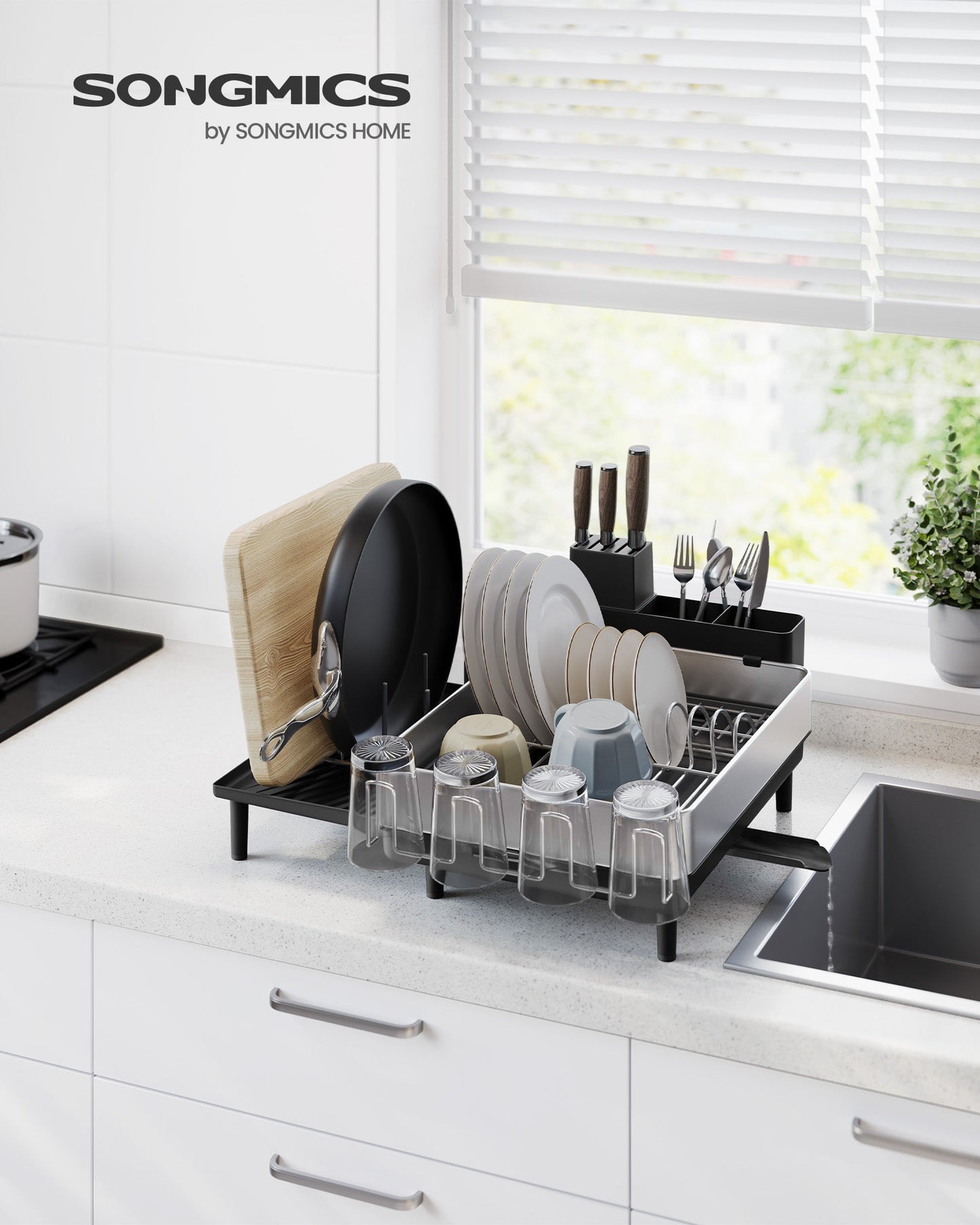 Expandable Dish Drying Rack for Kitchen Counter