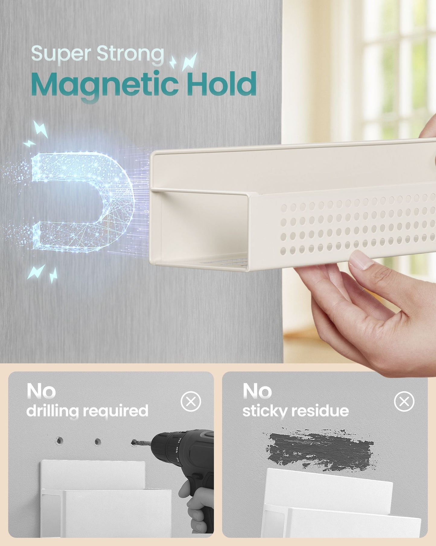 Magnetic Spice Rack for Refrigerator, Set of 4