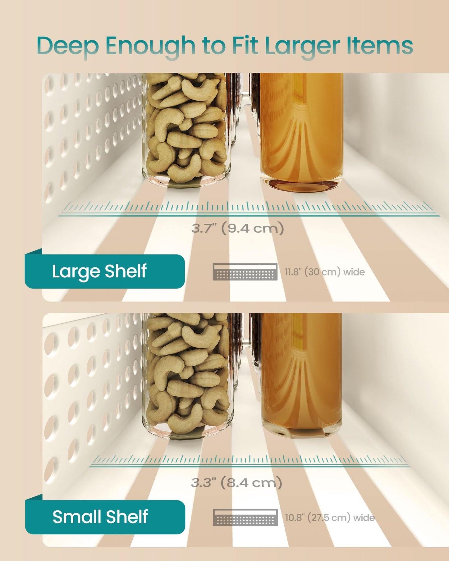 Magnetic Spice Rack for Refrigerator, Set of 4