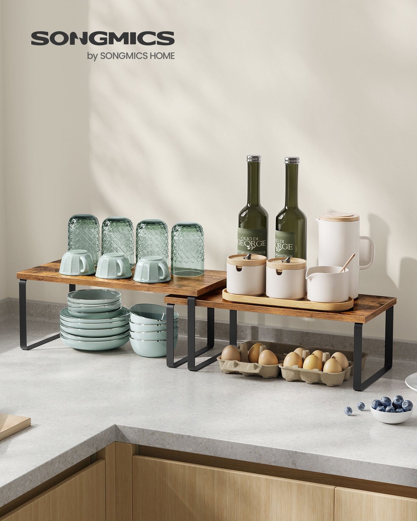 Set of 2 Kitchen Counter Shelves