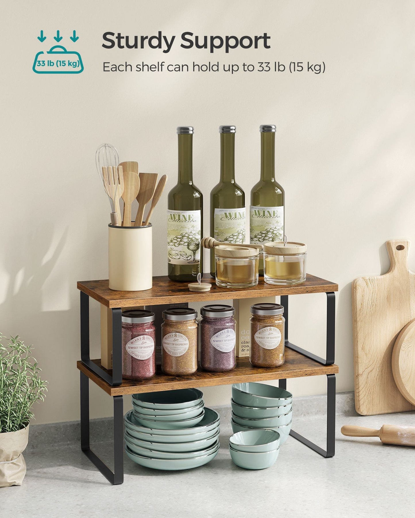 Set of 2 Kitchen Counter Shelves