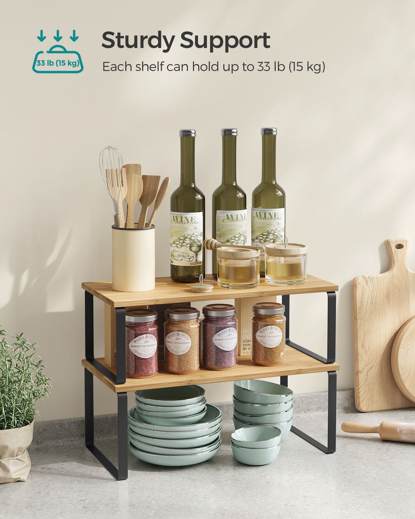 Set of 4 Kitchen Counter Shelves