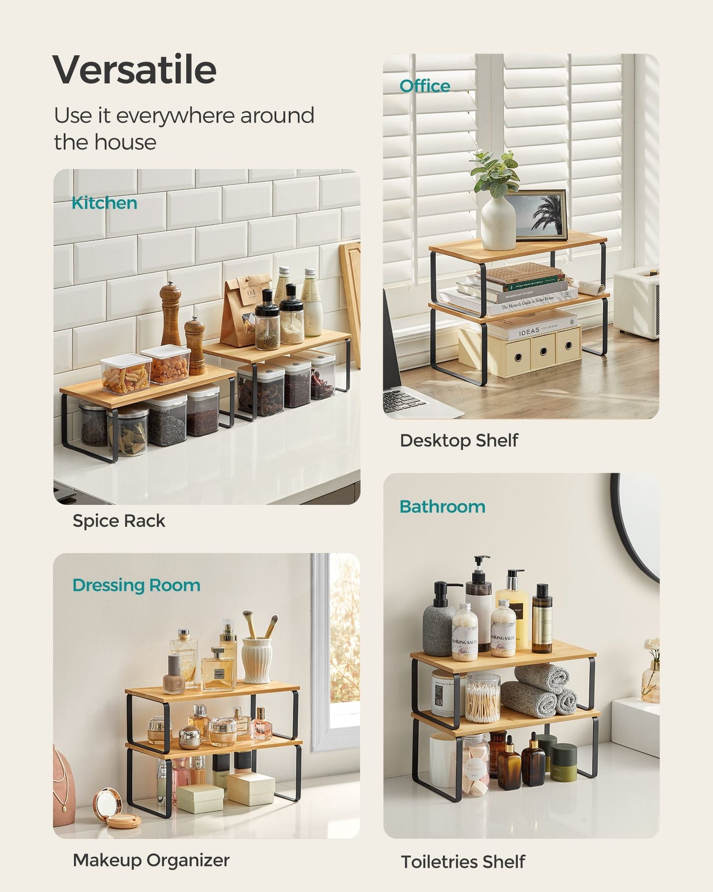 Set of 4 Kitchen Counter Shelves