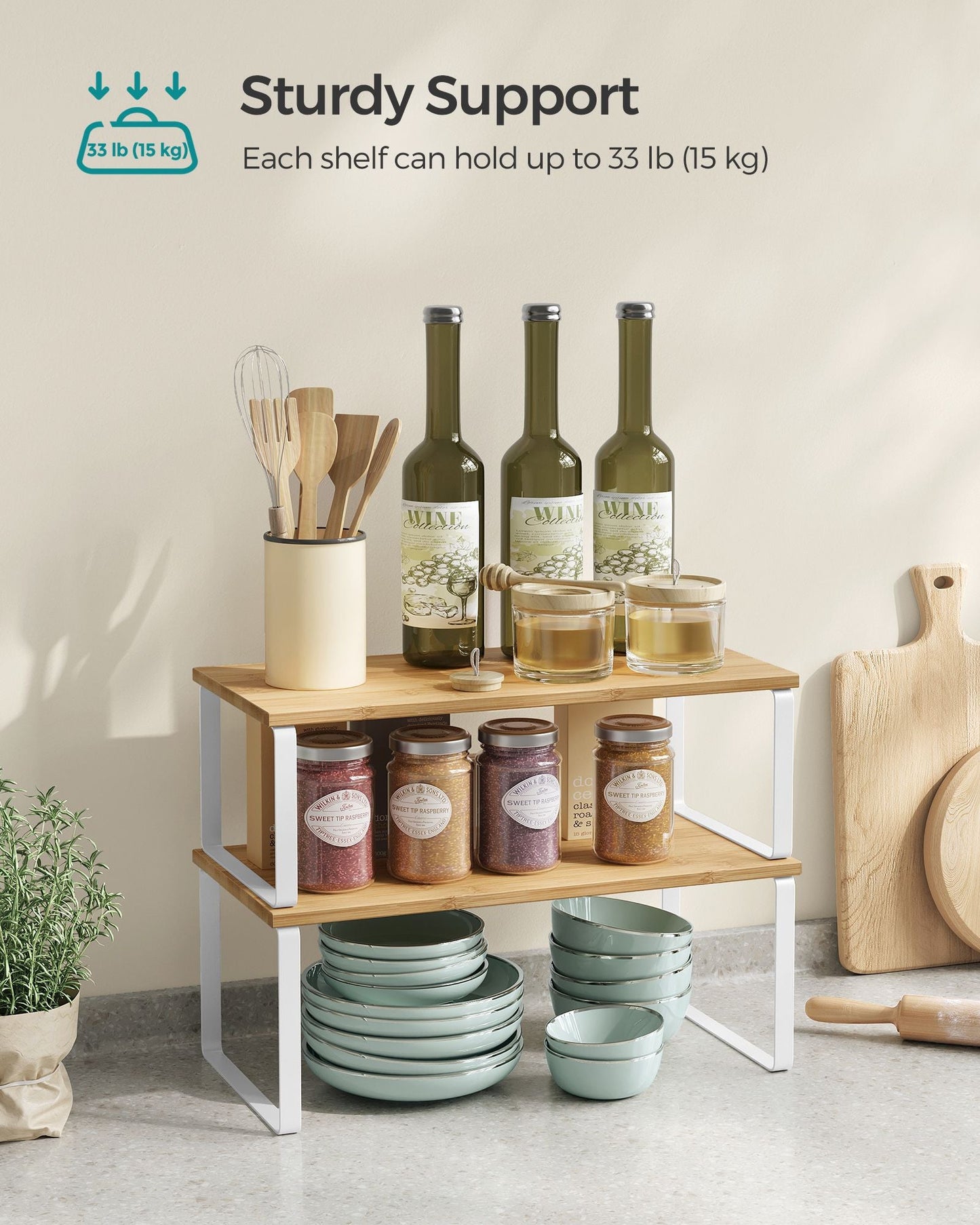 Set of 4 Kitchen Counter Shelves