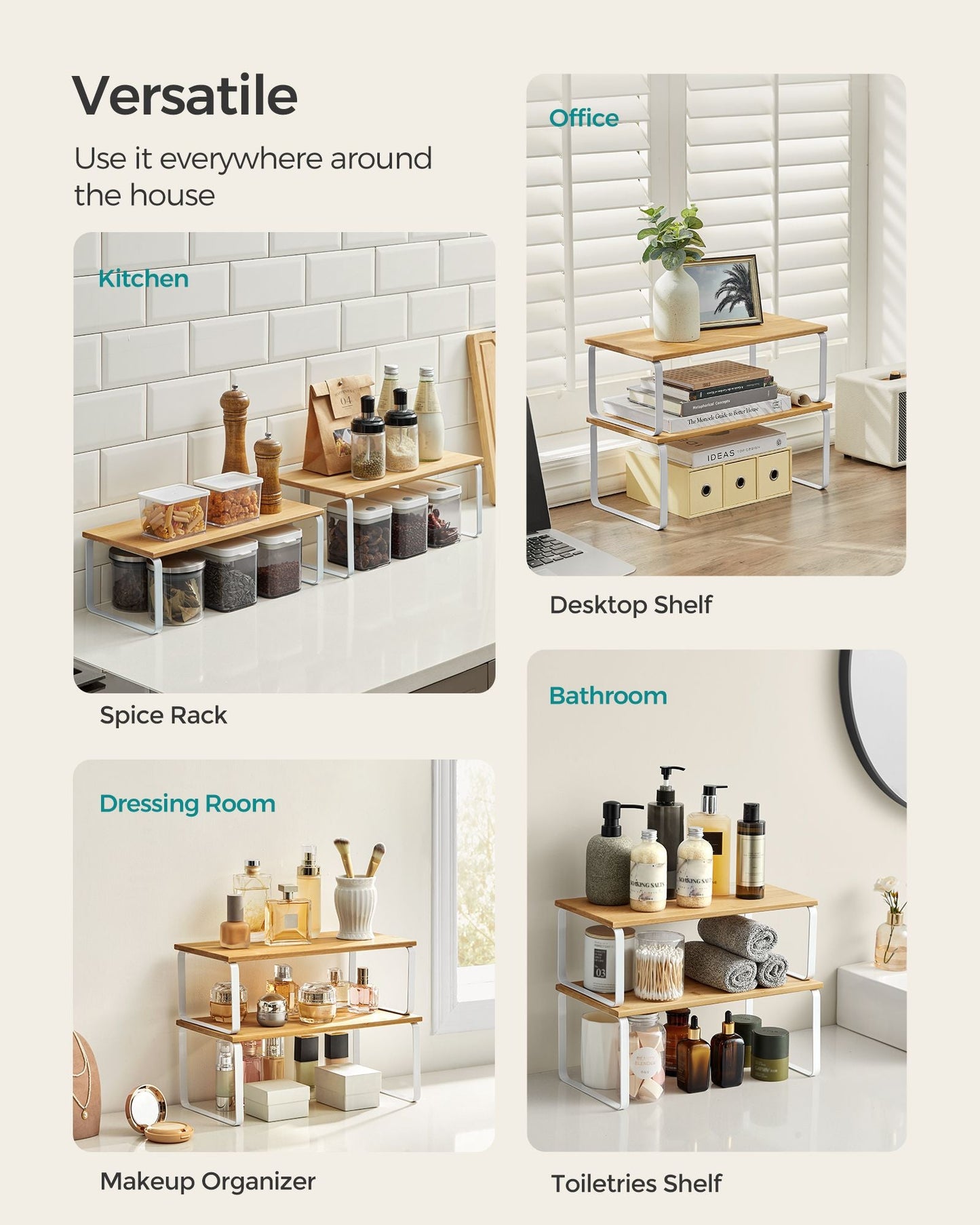 Set of 4 Kitchen Counter Shelves