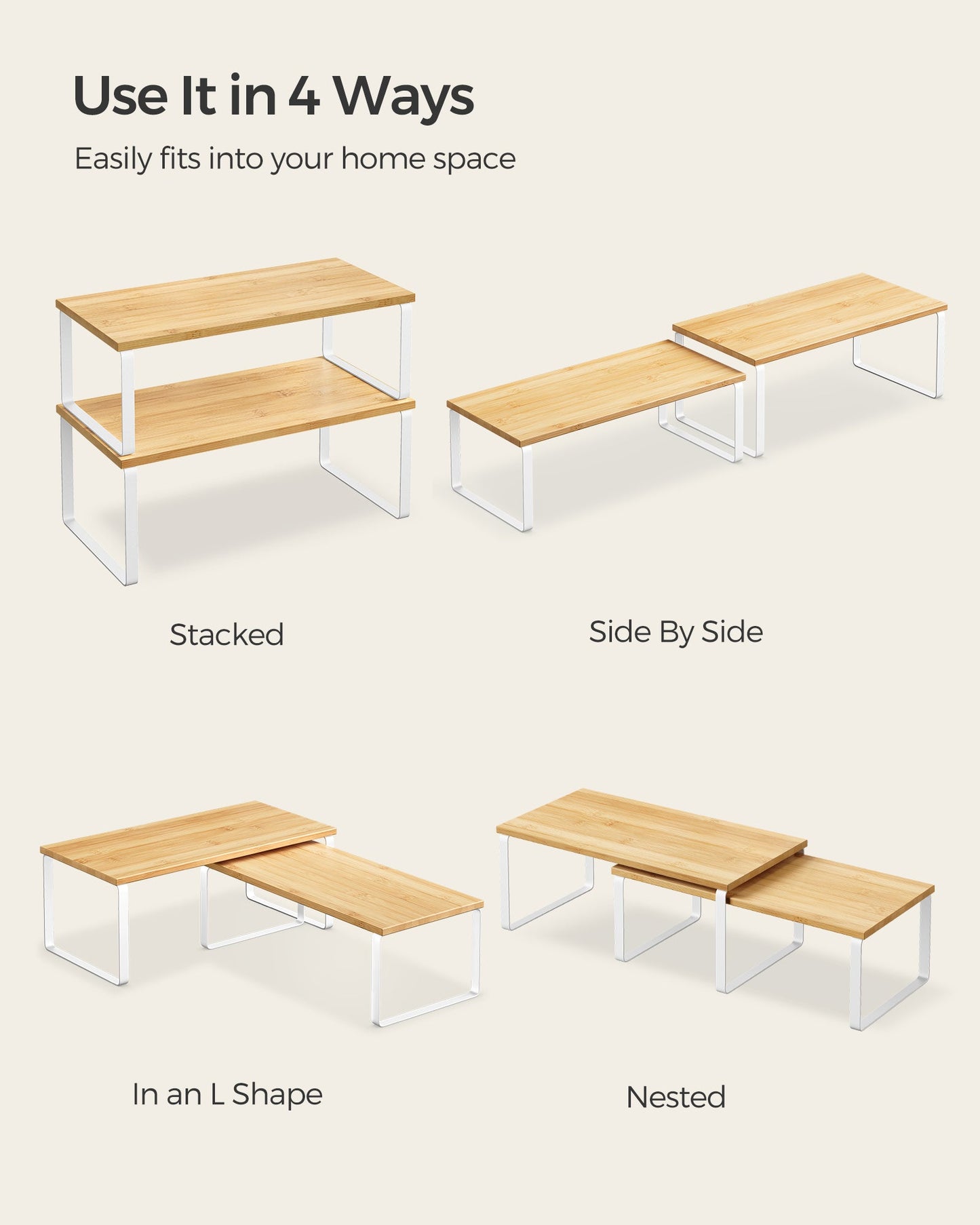Set of 4 Kitchen Counter Shelves