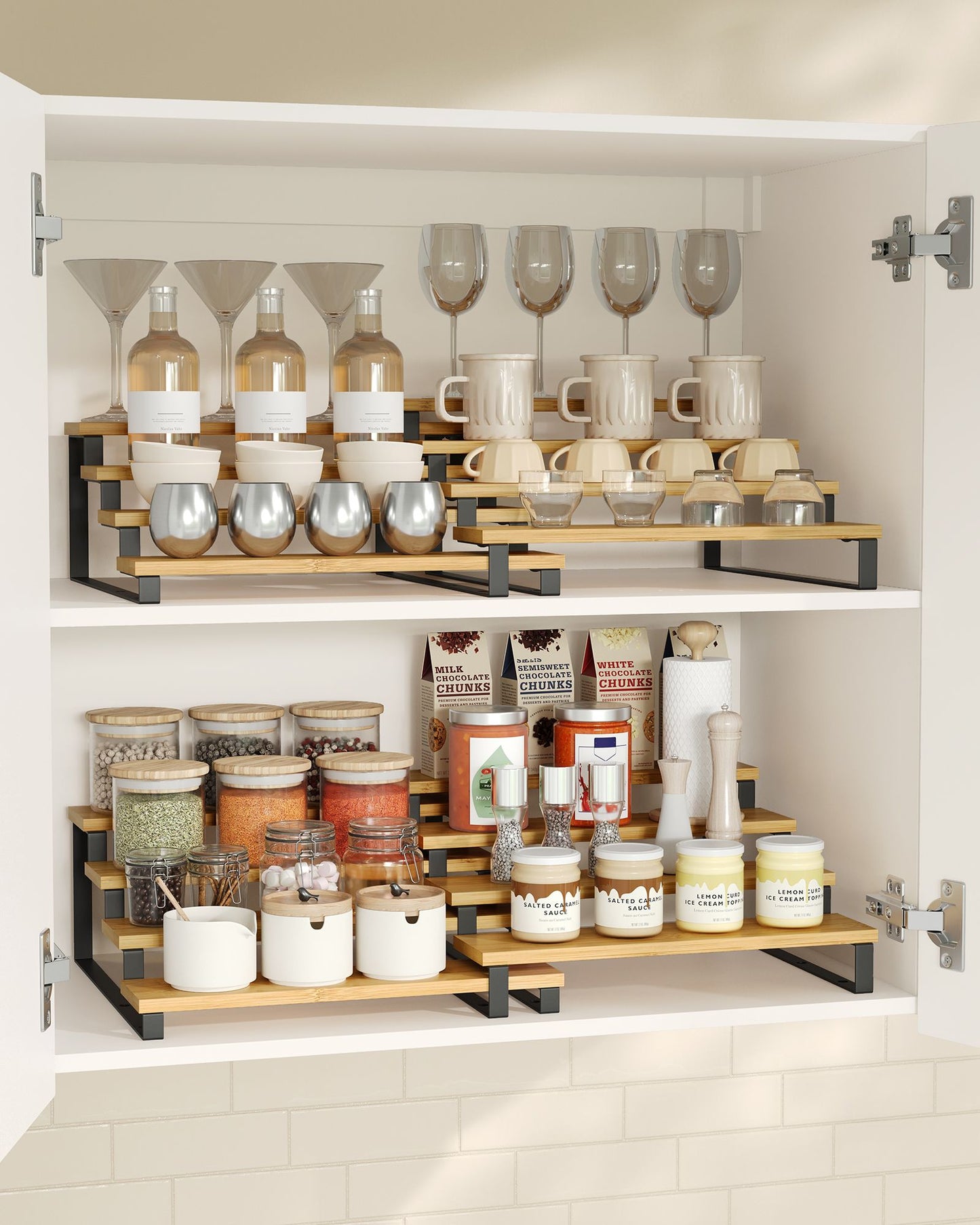 Set of 2 Engineered Wood Perfume Organizer Stand