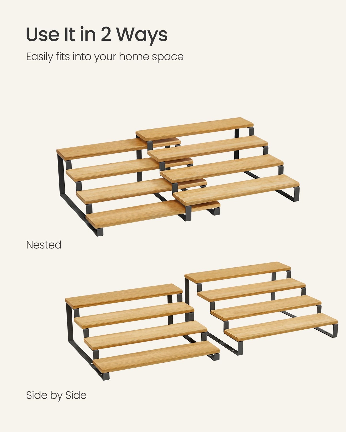 Set of 2 Engineered Wood Perfume Organizer Stand