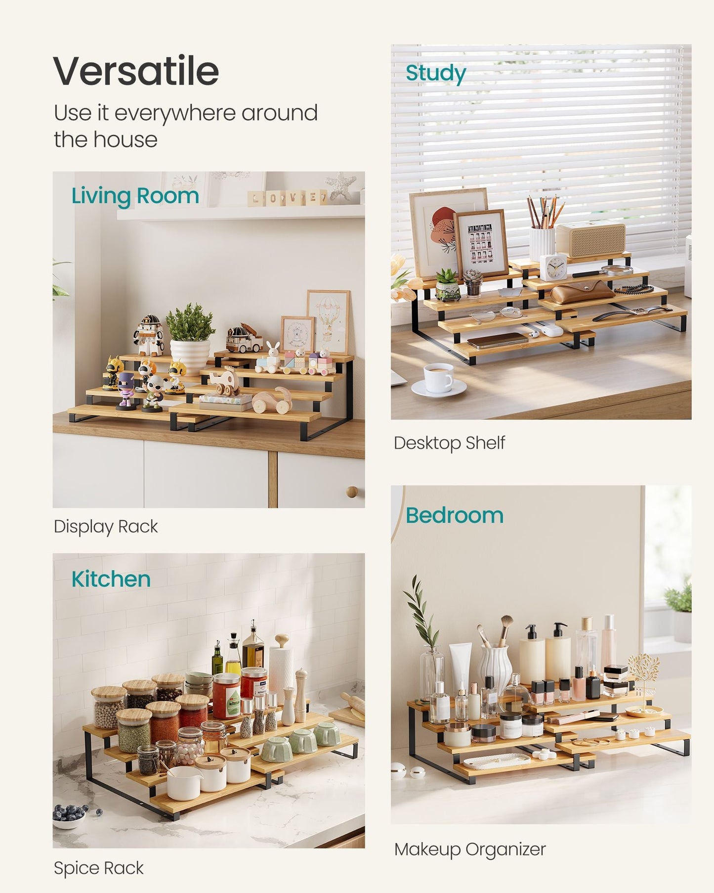 Set of 2 Engineered Wood Perfume Organizer Stand