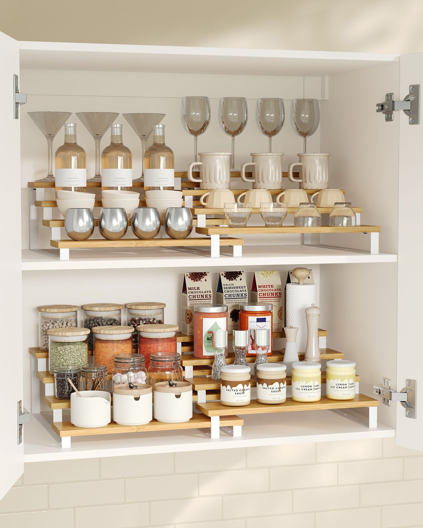 Set of 2 Engineered Wood Perfume Organizer Stand