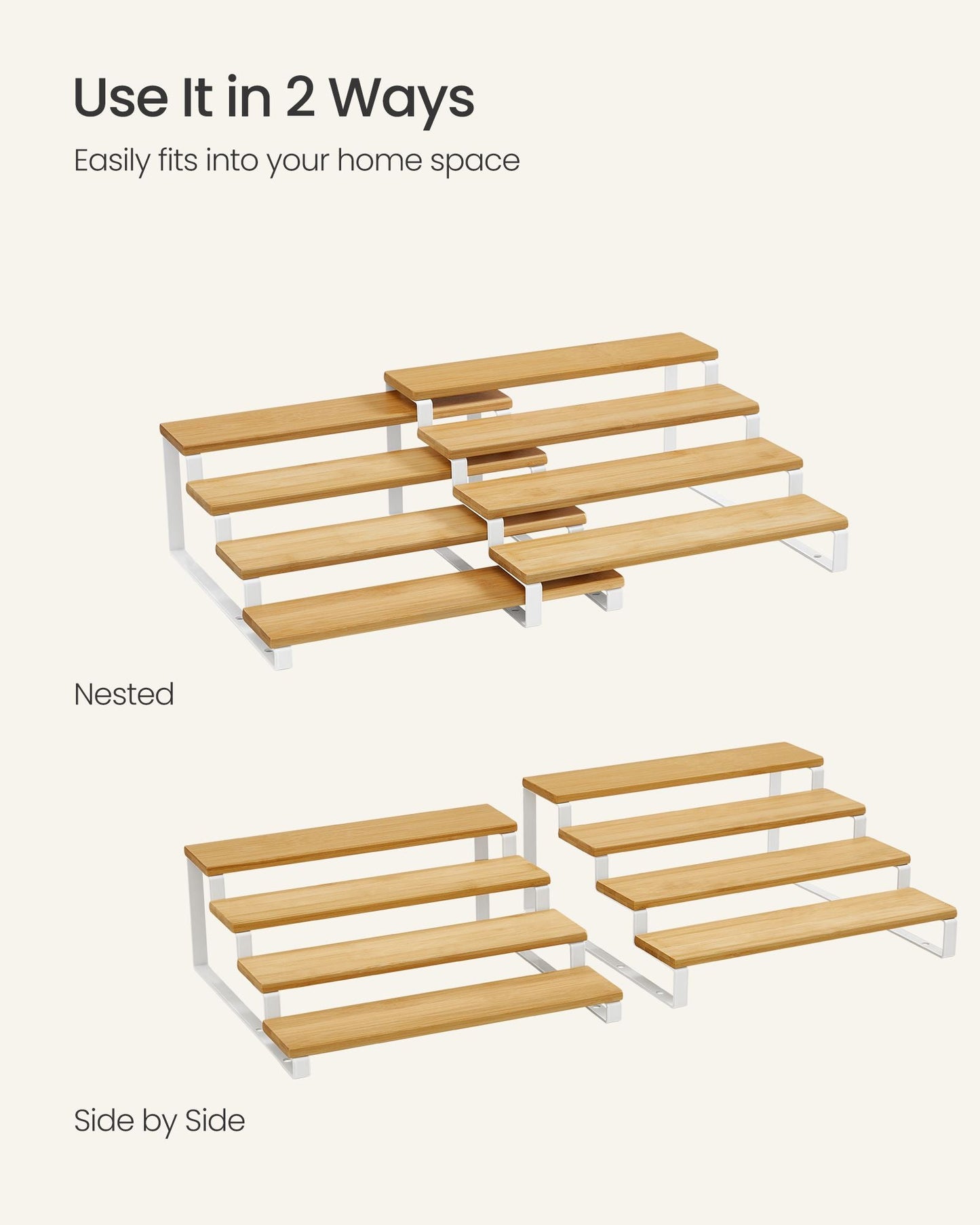 Set of 2 Engineered Wood Perfume Organizer Stand