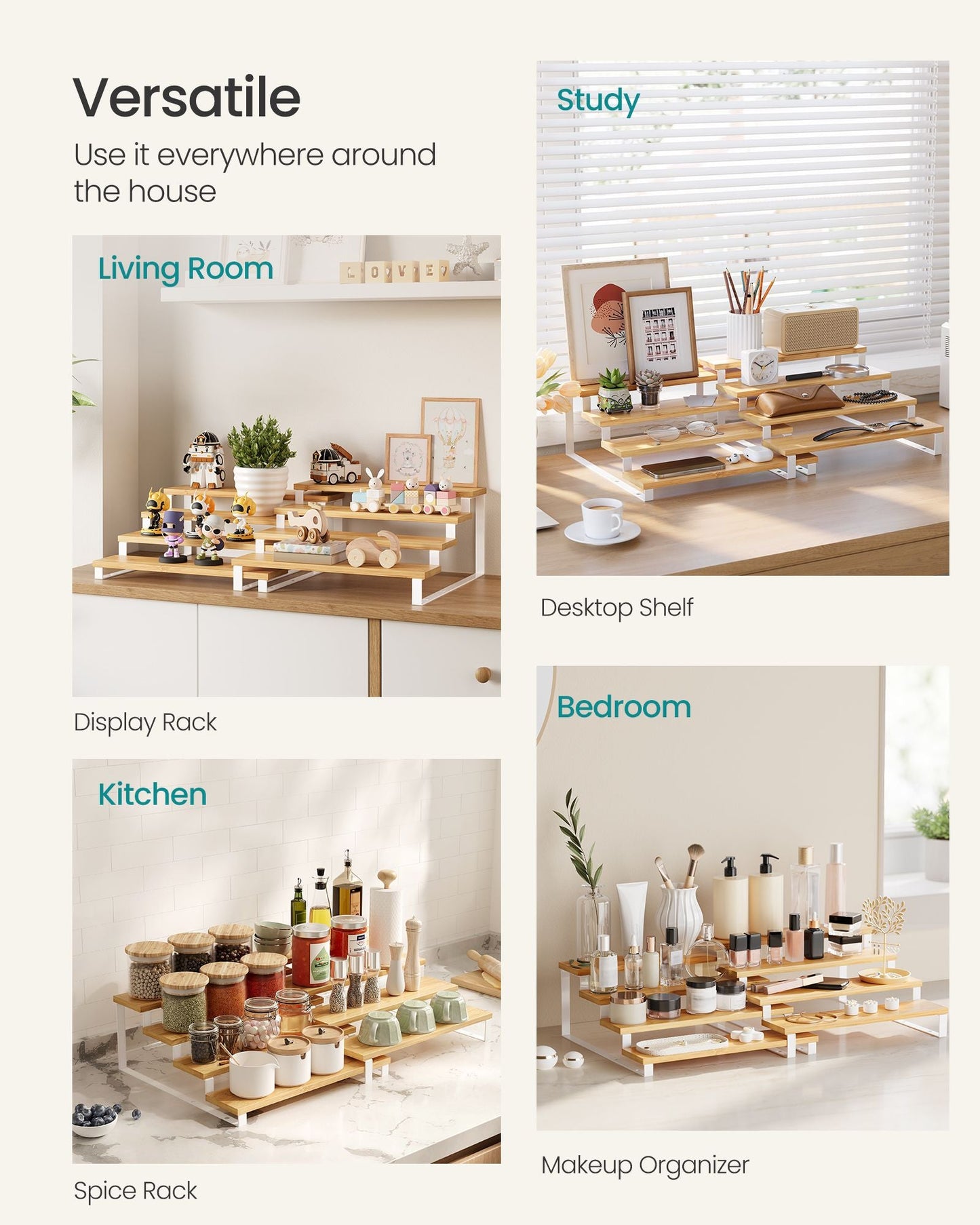 Set of 2 Engineered Wood Perfume Organizer Stand
