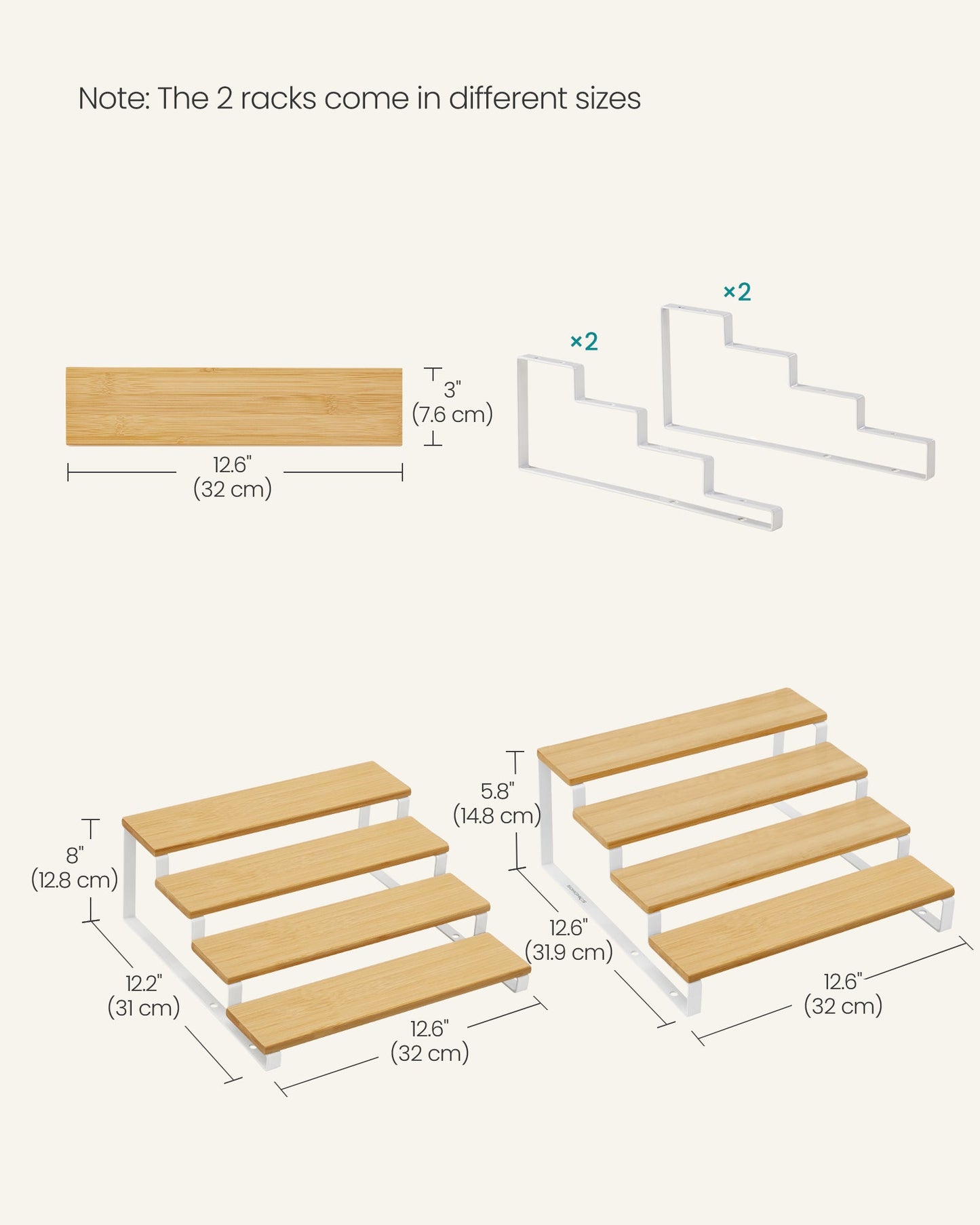Set of 2 Engineered Wood Perfume Organizer Stand